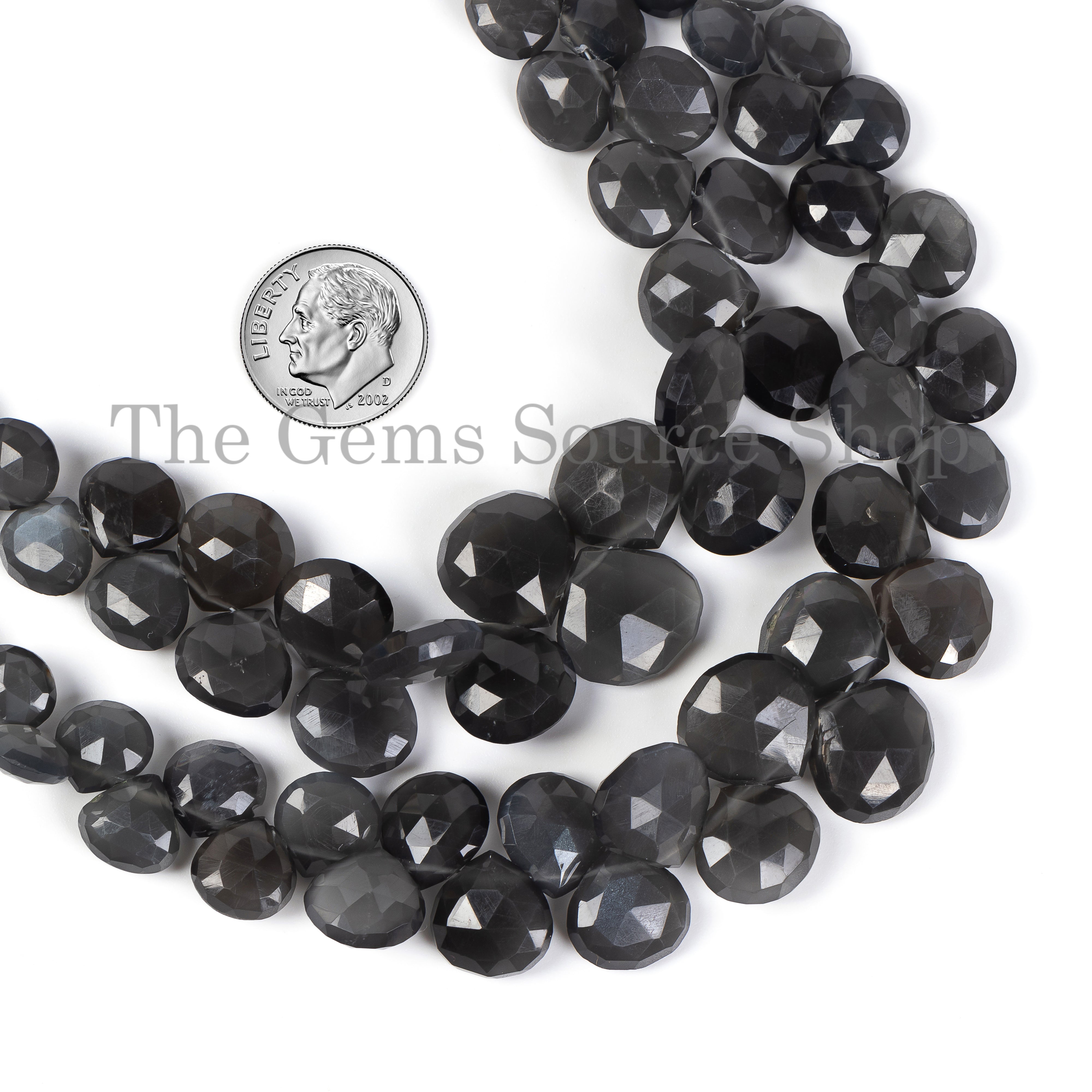 Natural Moonstone Heart Shape Beads, Gray Moonstone Faceted Gemstone Beads for Jewelry Making. TGS-5094