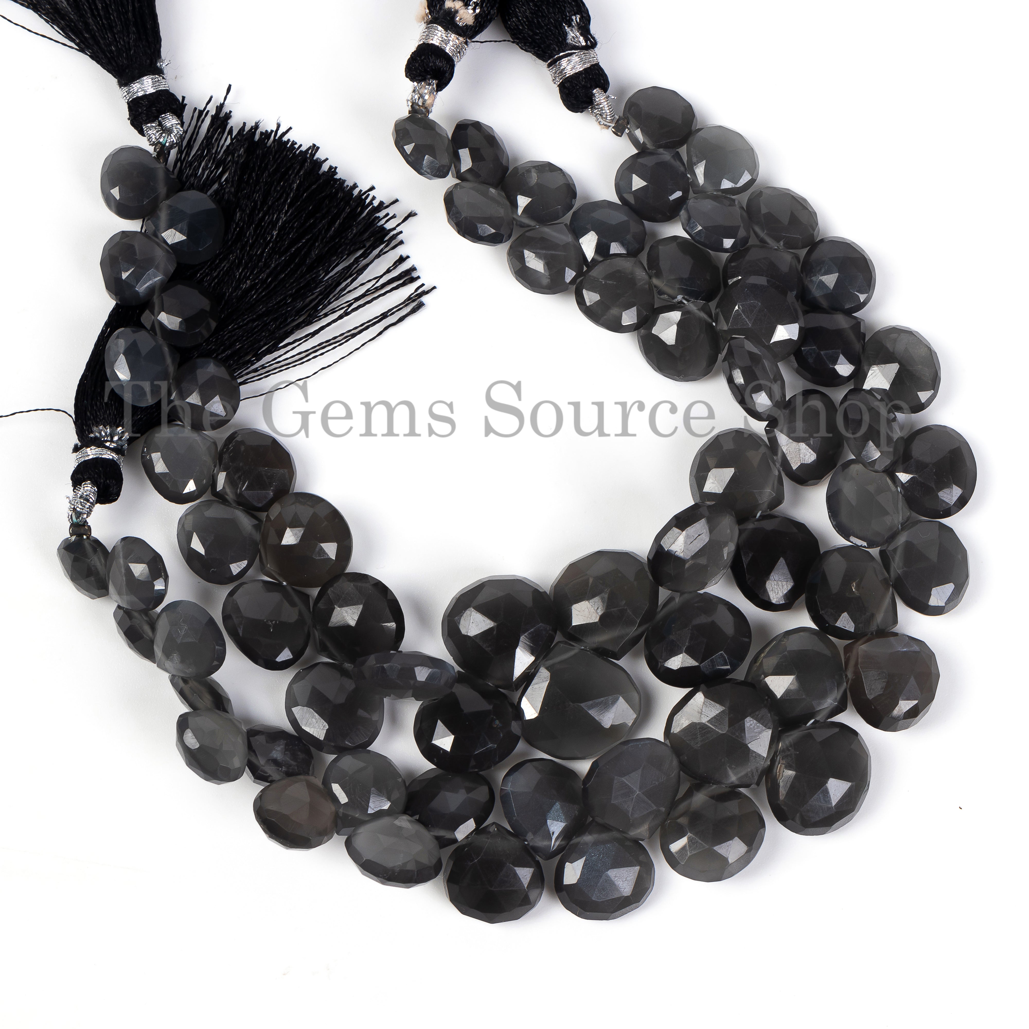 Natural Moonstone Heart Shape Beads, Gray Moonstone Faceted Gemstone Beads for Jewelry Making. TGS-5094