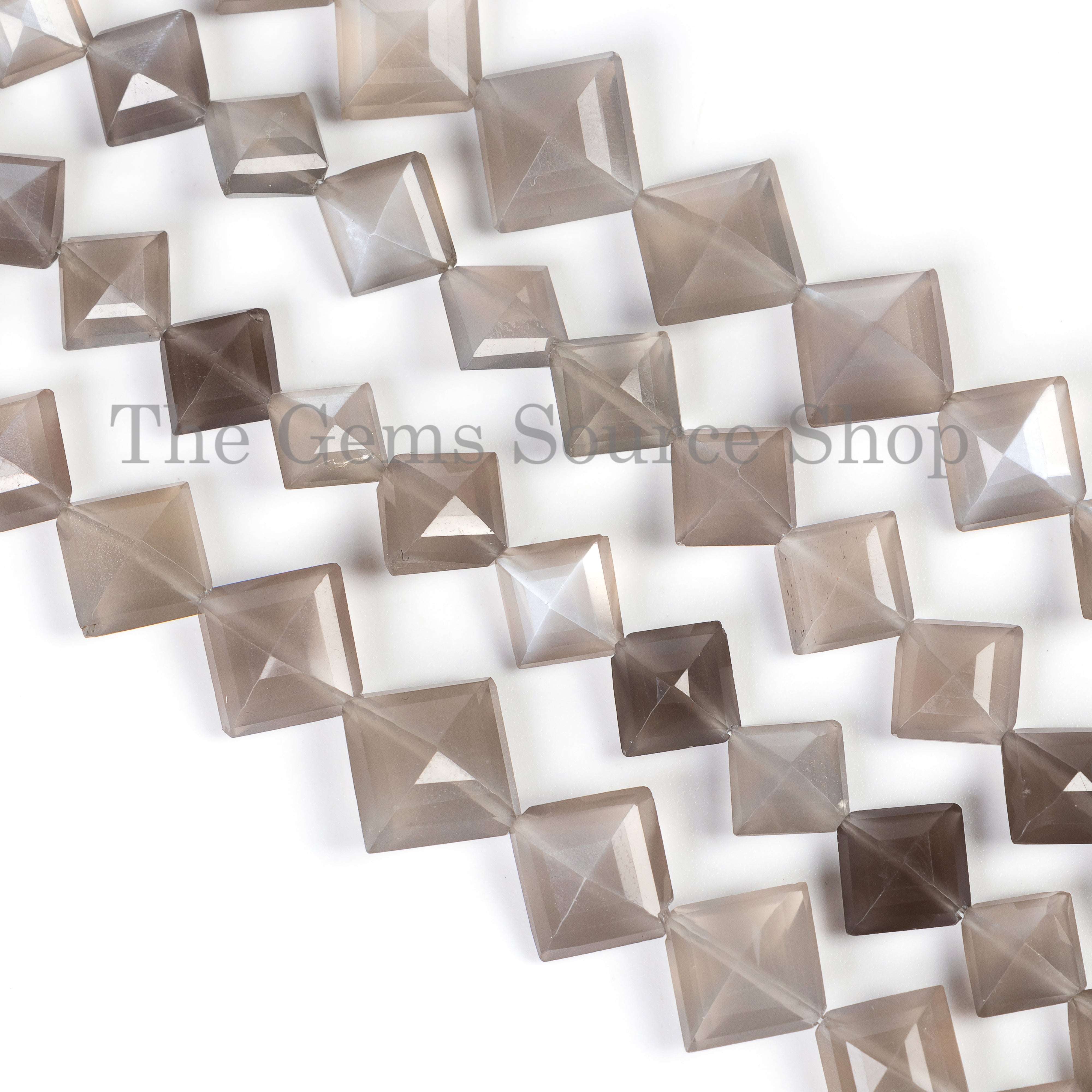 Natural Gray Moonstone Faceted Beads, Moonstone Faceted Star Cushion Shape Beads for Jewelry Making.TGS-5091