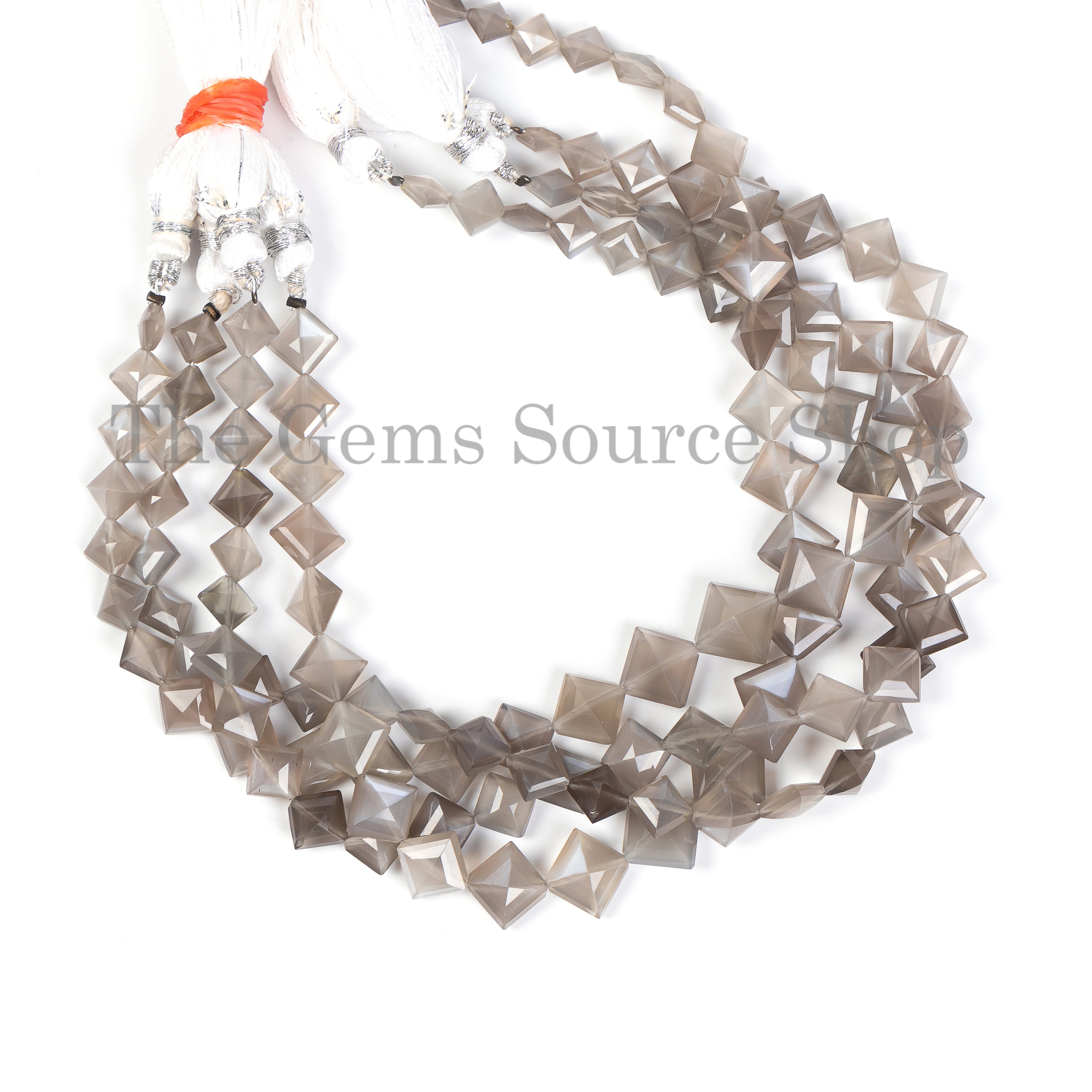 Natural Gray Moonstone Faceted Beads, Moonstone Faceted Star Cushion Shape Beads for Jewelry Making.TGS-5091