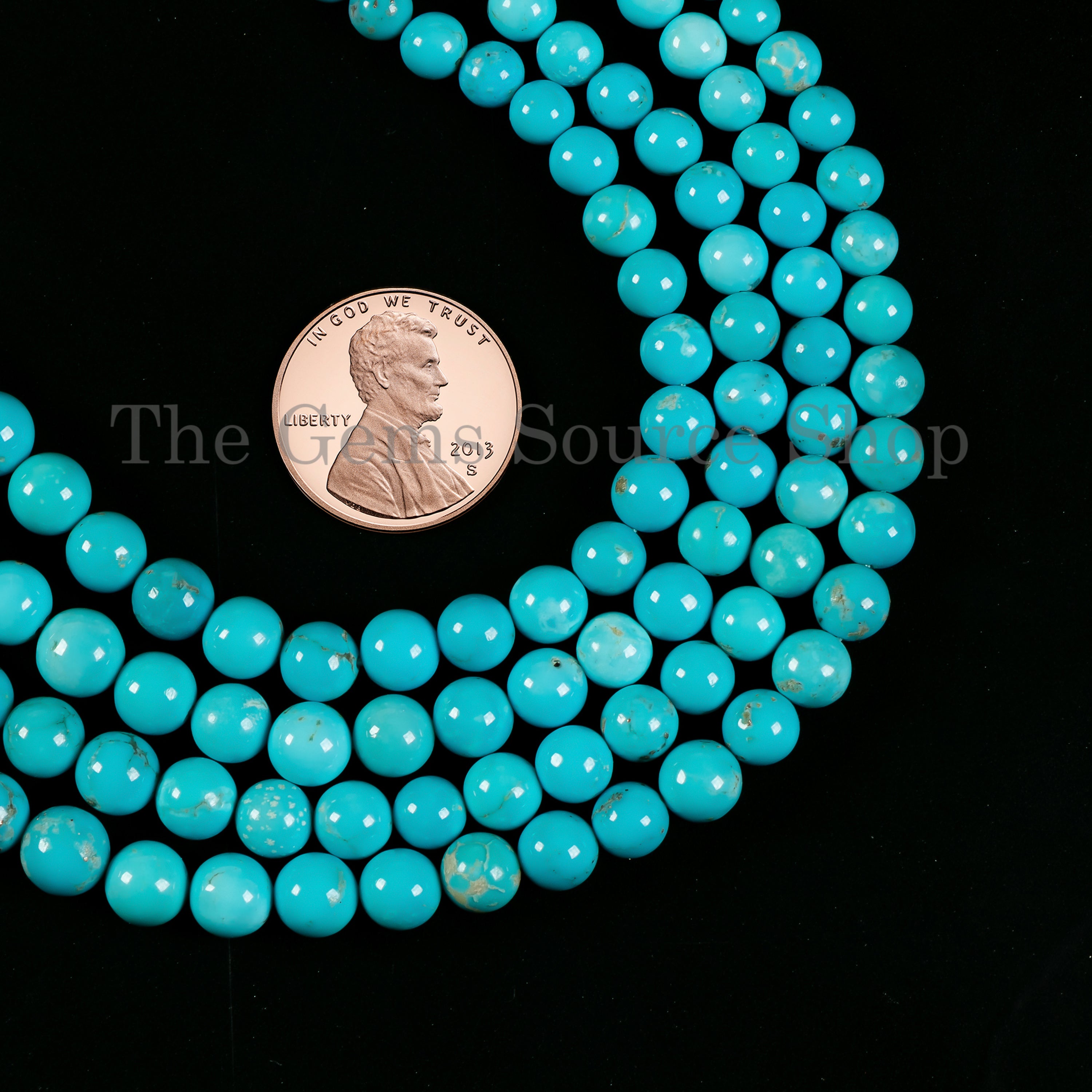 Sleeping Beauty Turquoise Smooth Round Beads TGS-4962