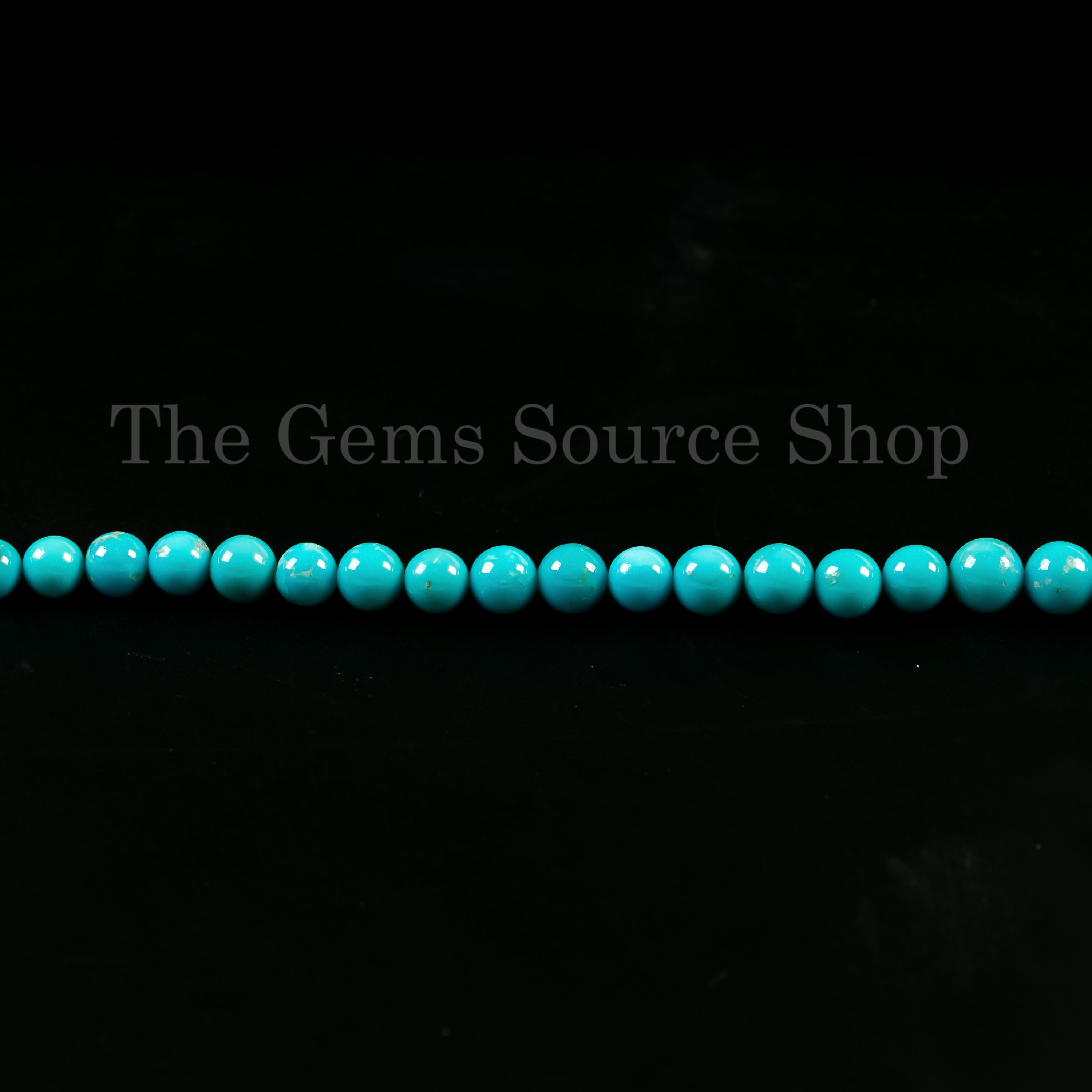 AAA Quality Sleeping Beauty Turquoise Smooth Round Beads TGS-4961
