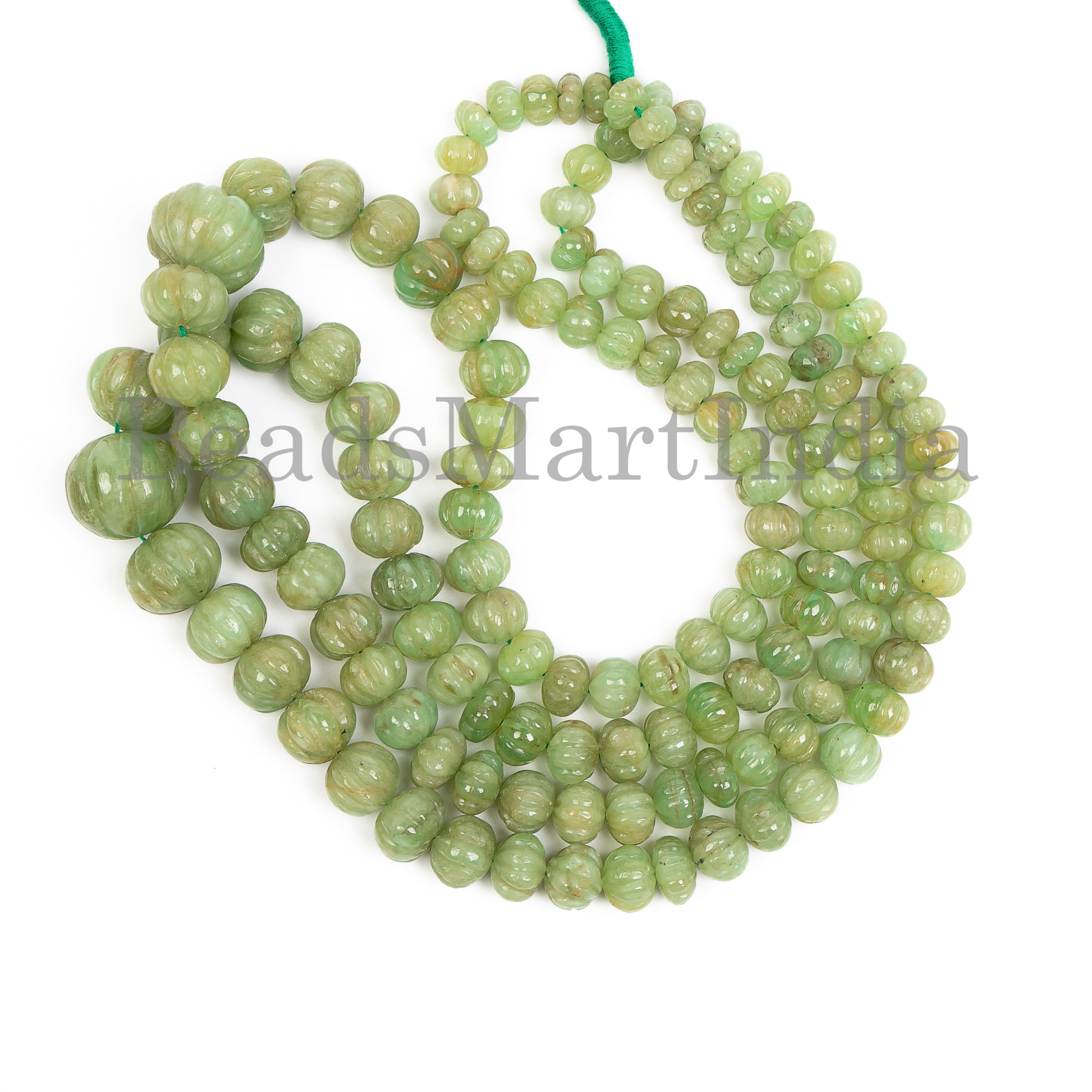 Emerald Rondelle Carving Shape Gemstone Beads TGS-4979