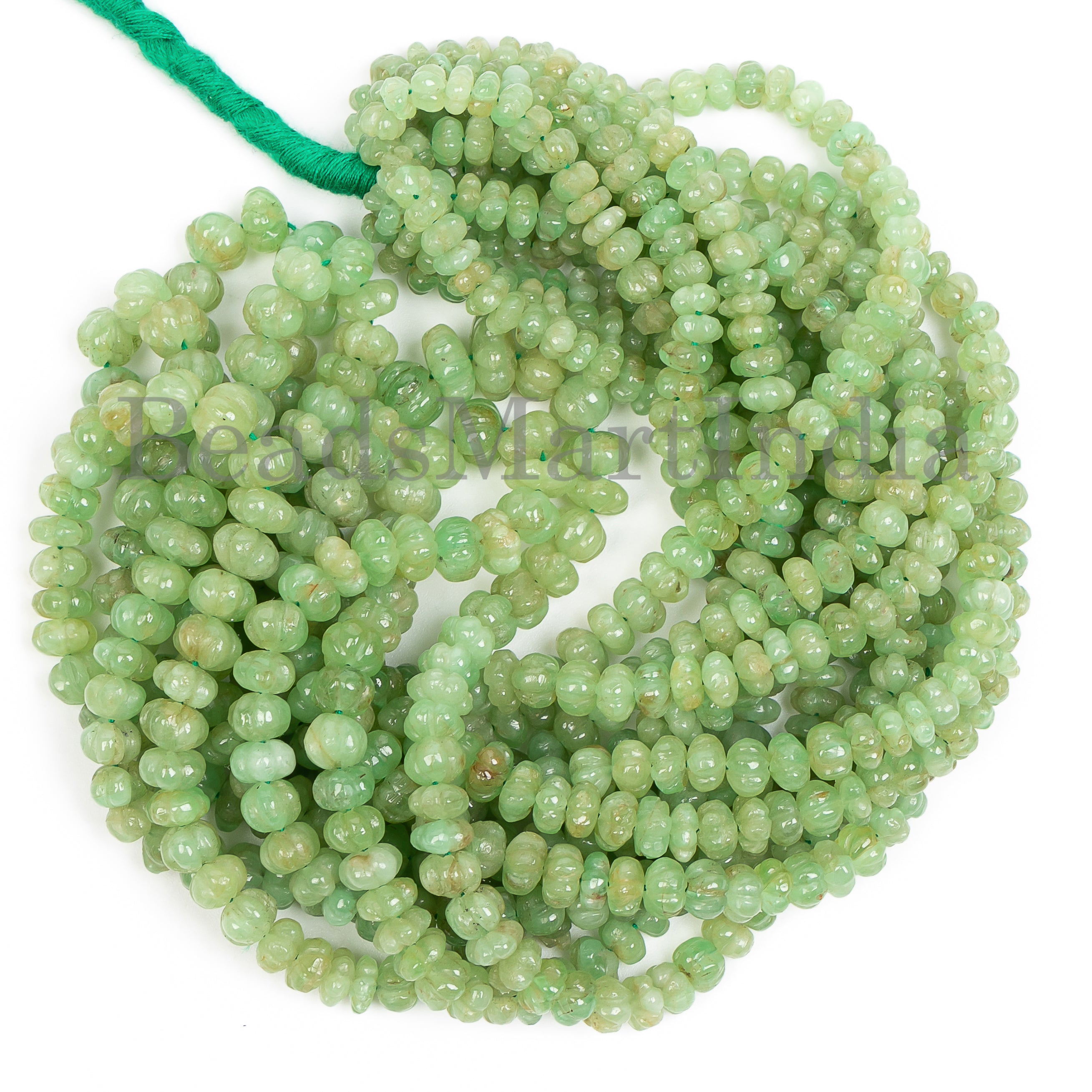 Colombian Emerald Rondelle Carving Beads TGS-4978