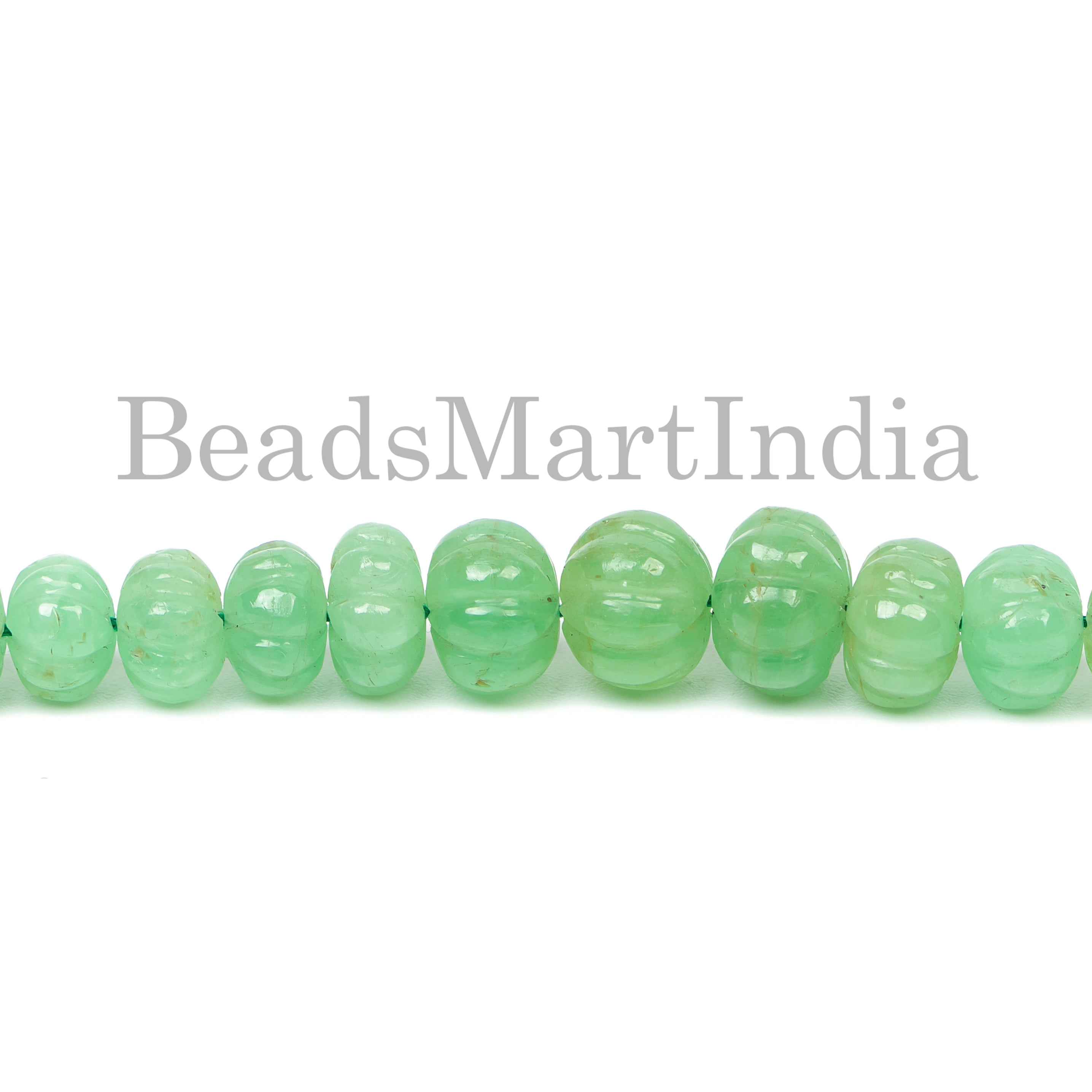 Emerald Rondelle Carving Shape Gemstone Beads TGS-4977