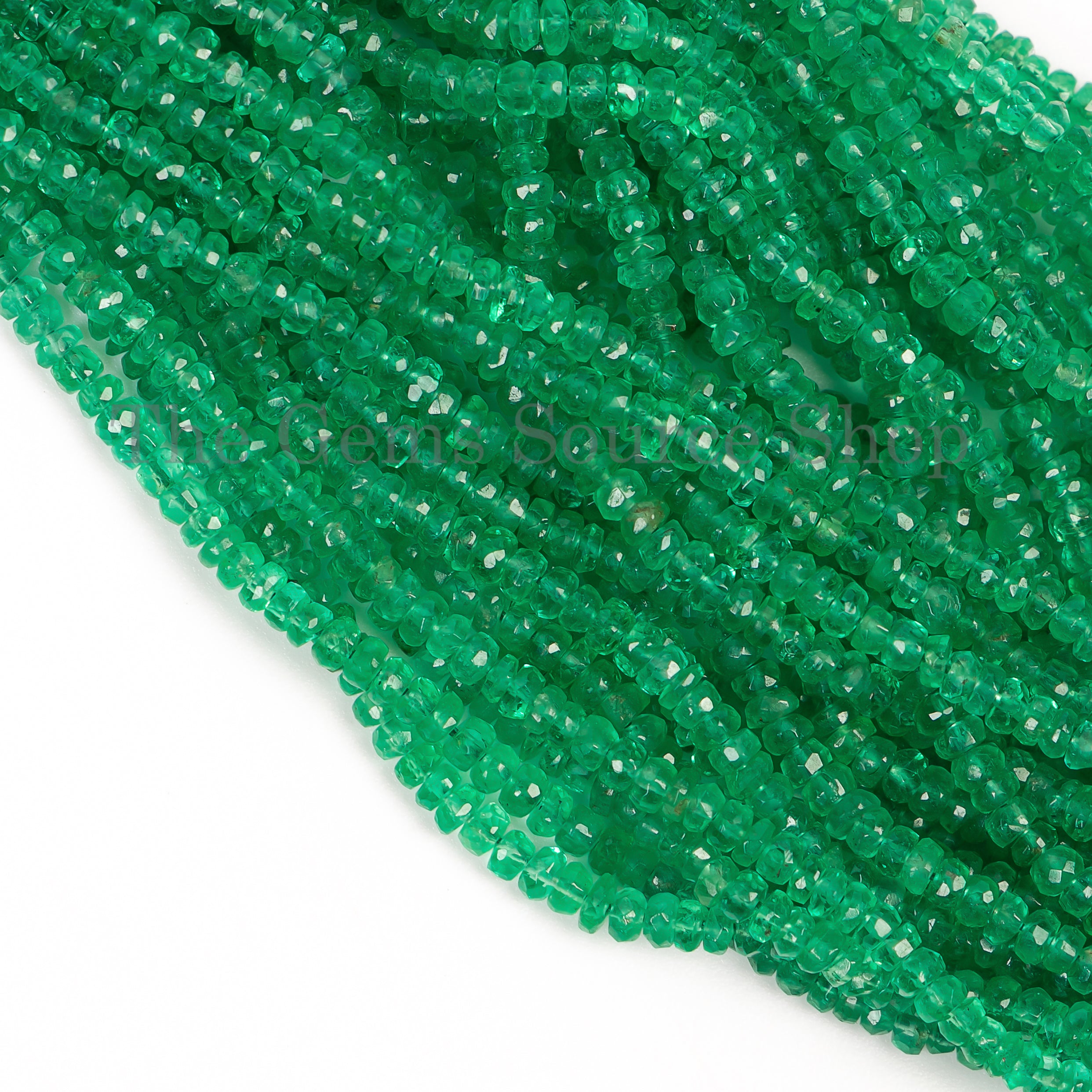 Top quality Emerald Faceted Rondelle Beads TGS-4971
