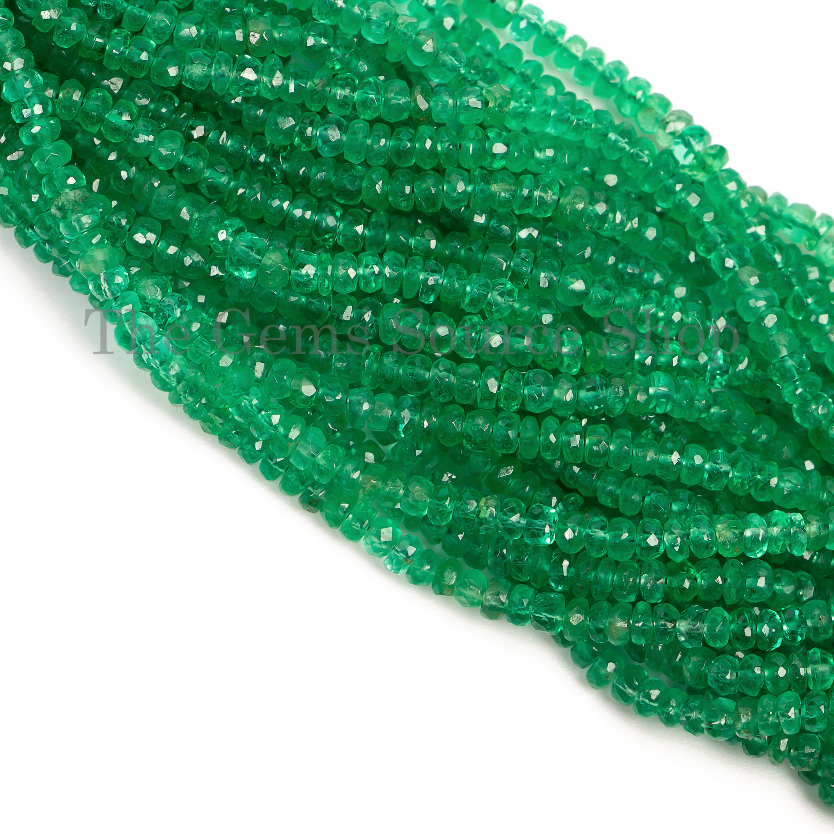 Top quality Emerald faceted rondelle beads TGS-4972