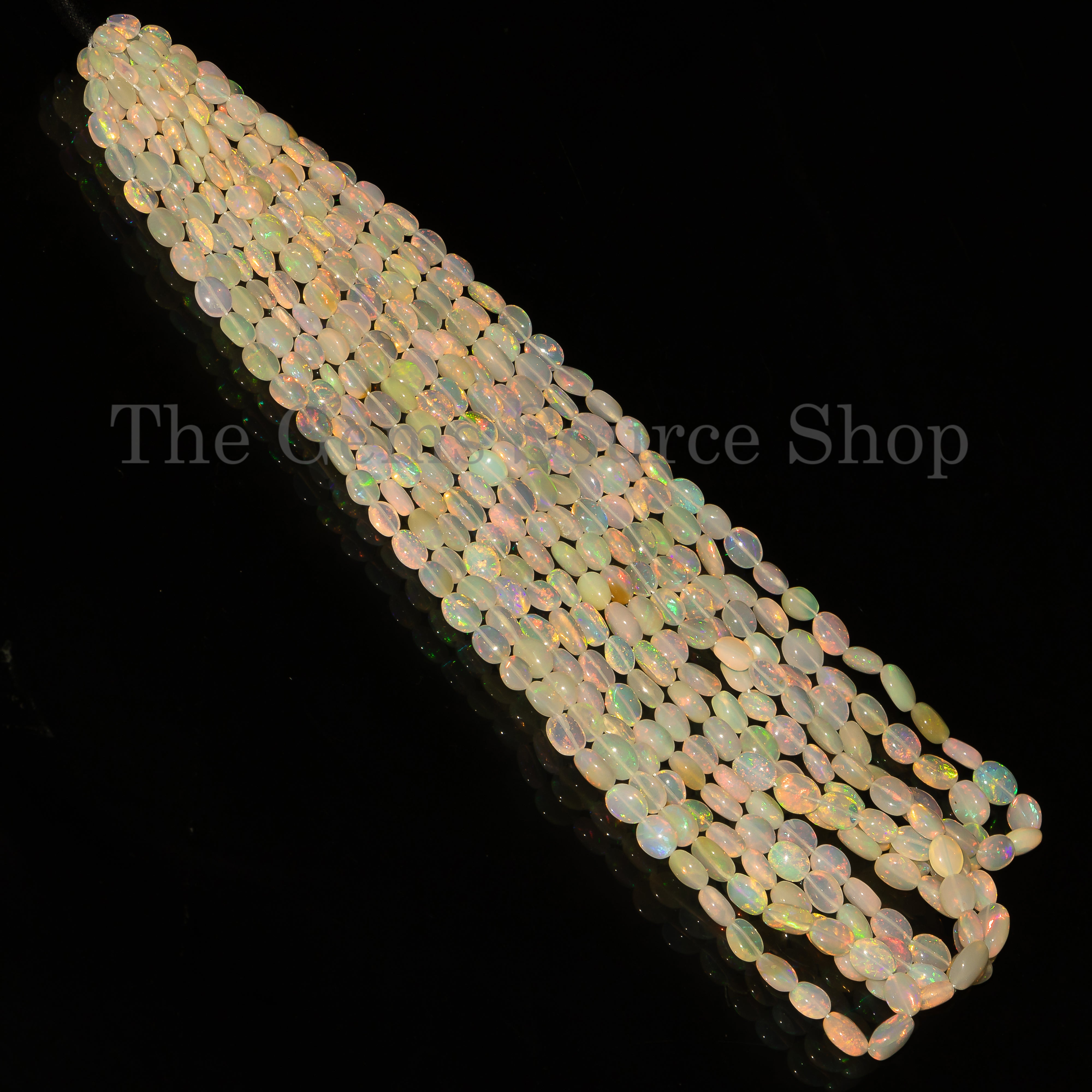 100% Natural Ethiopian Opal Smooth Oval Gemstone Beads TGS-4668
