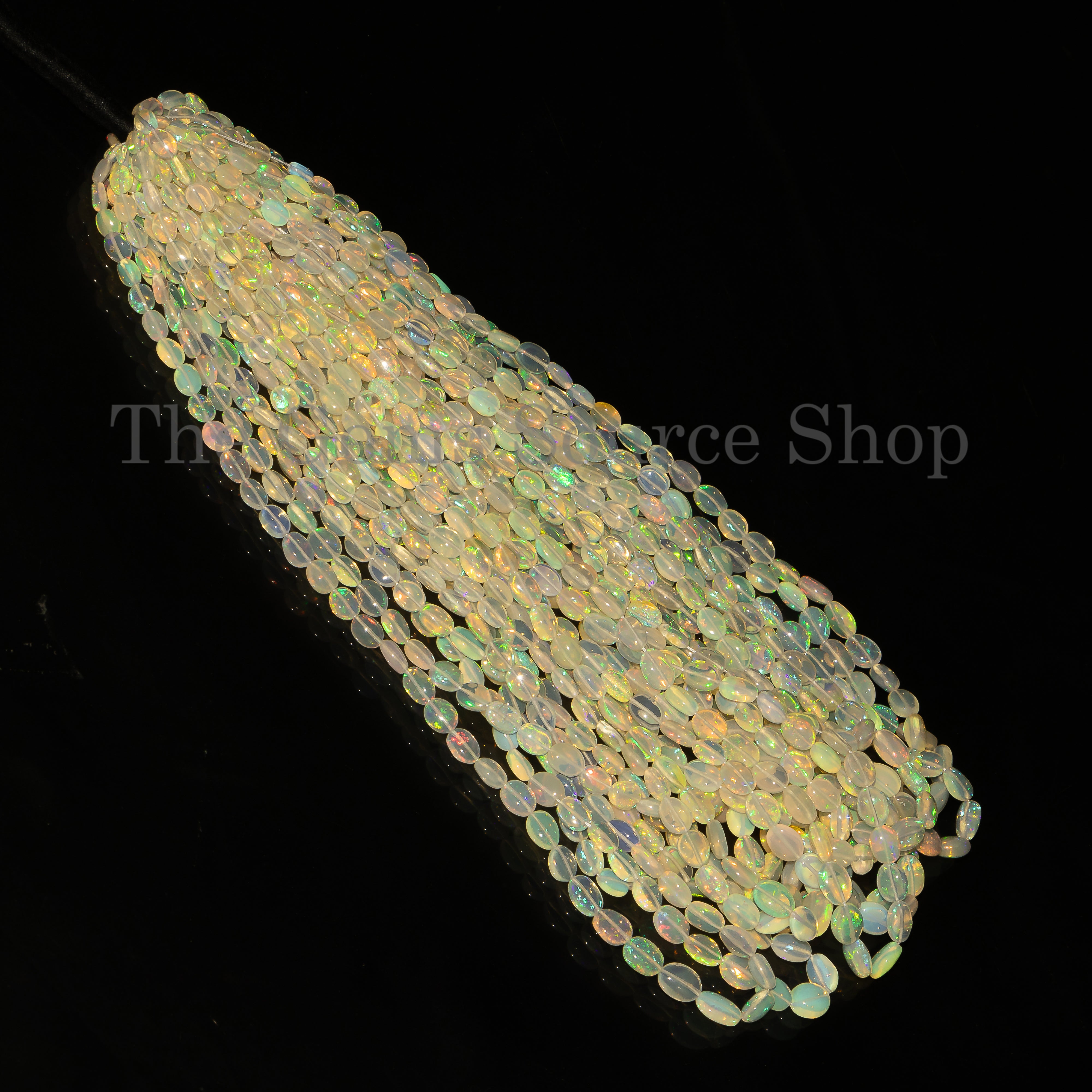 Natural Ethiopian Opal Plain Oval Shape Gemstone Beads TGS-4669