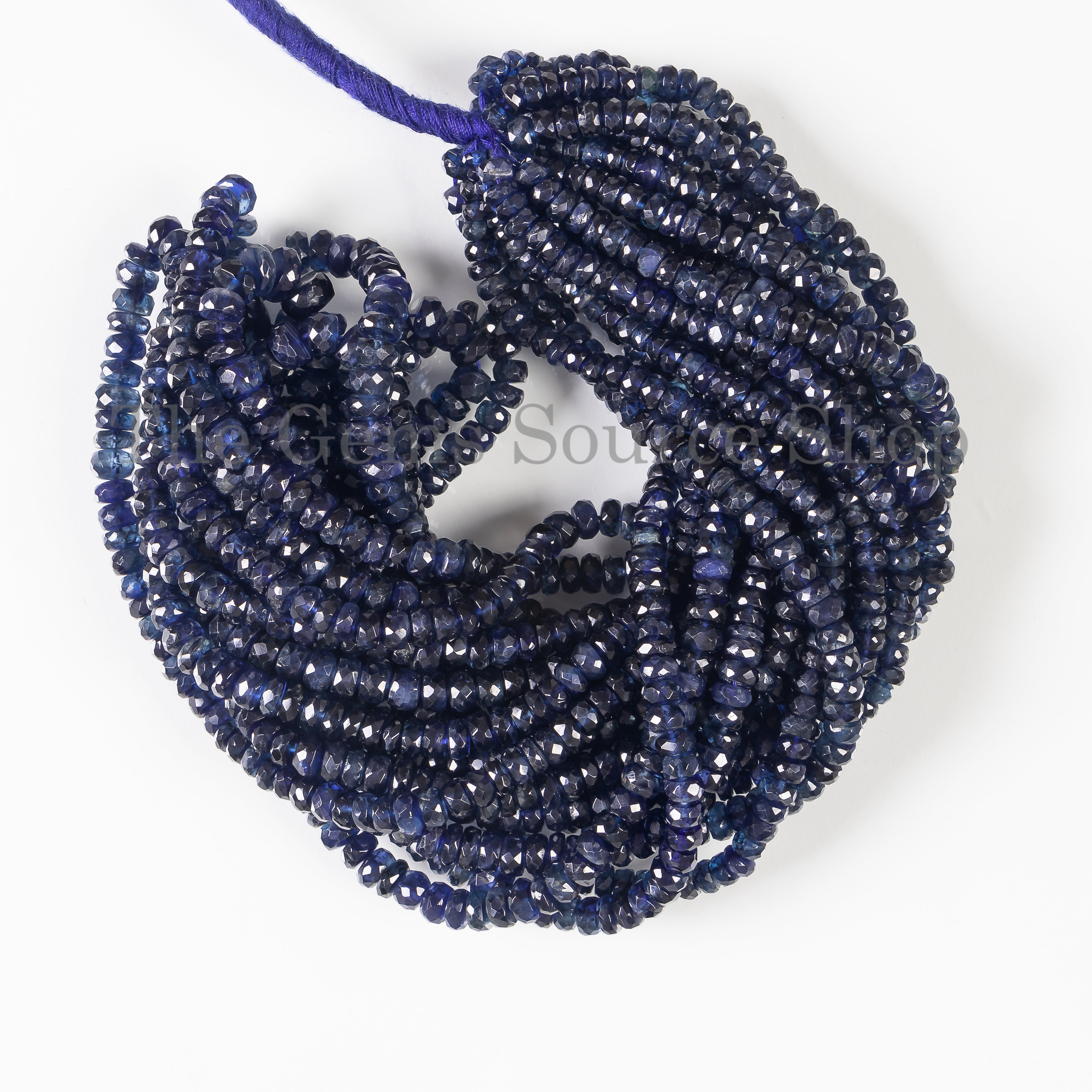 Kyanite Faceted Rondelle Shape Beads For Jewelry Making TGS-4676