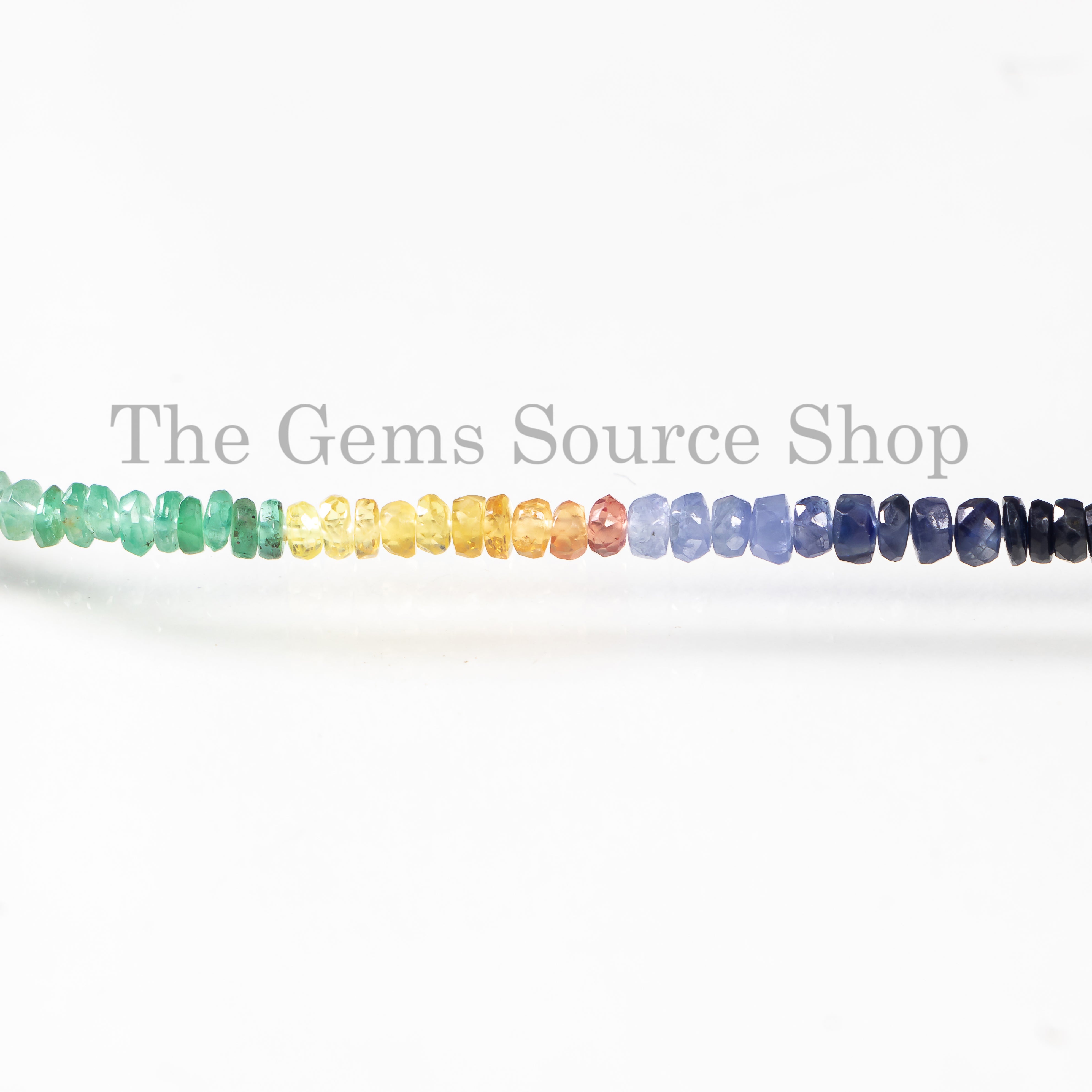 Natural Multi Precious Faceted Rondelle Shape Beads For Jewelry TGS-4679