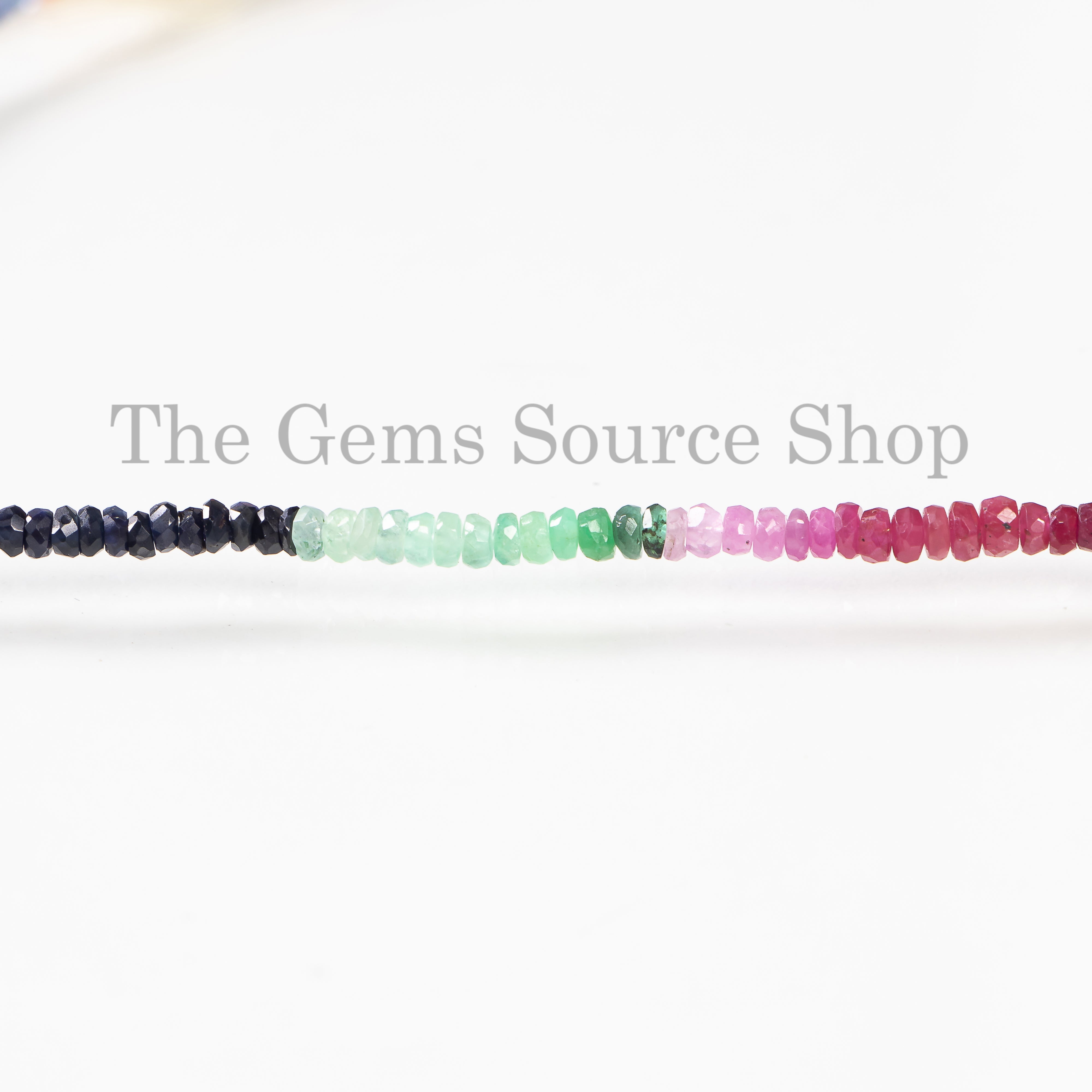 Natural Multi Precious Faceted Rondelle Shape Beads TGS-4678