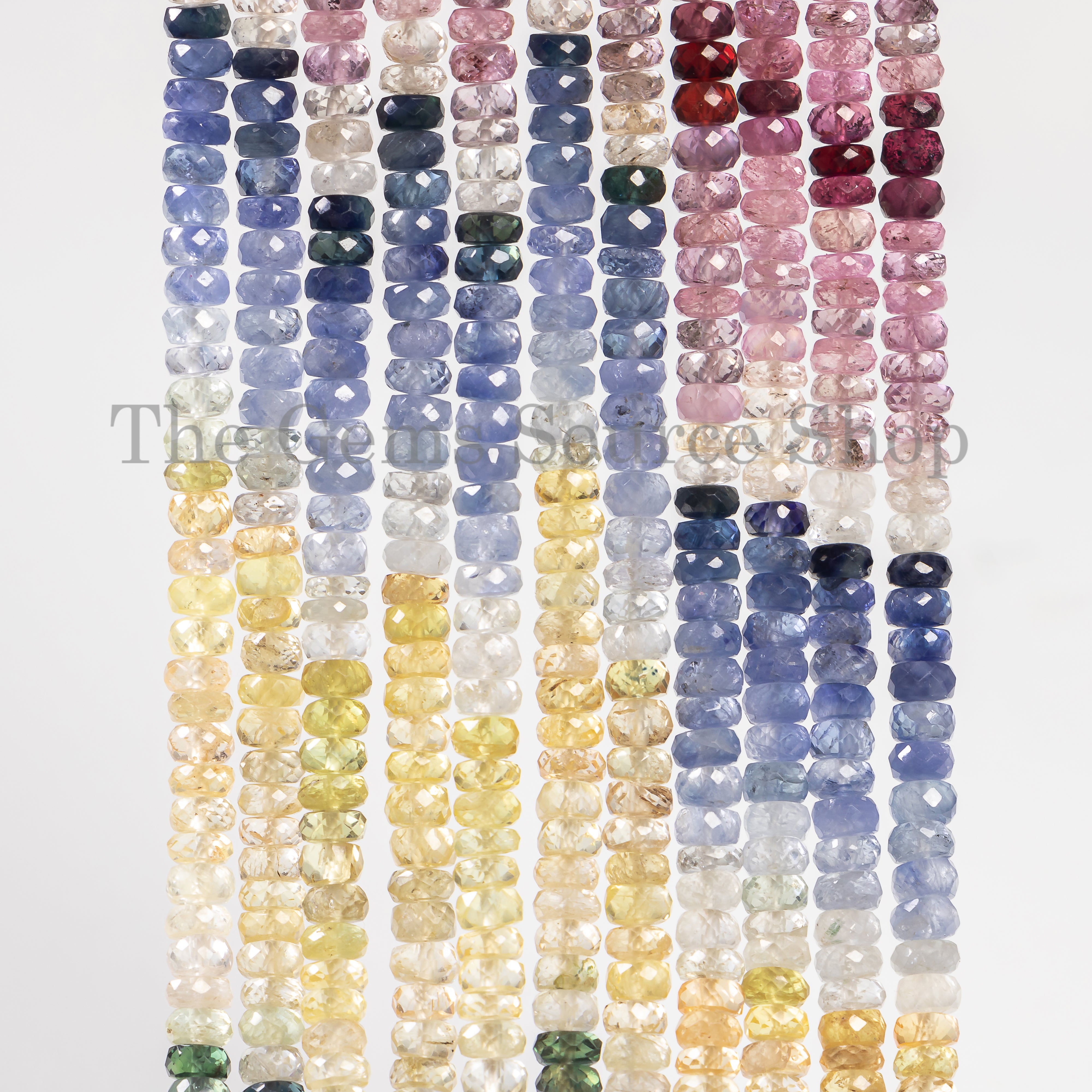 4mm Natural Multi Sapphire Faceted Tyre Shape Gemstone Beads TGS-4670