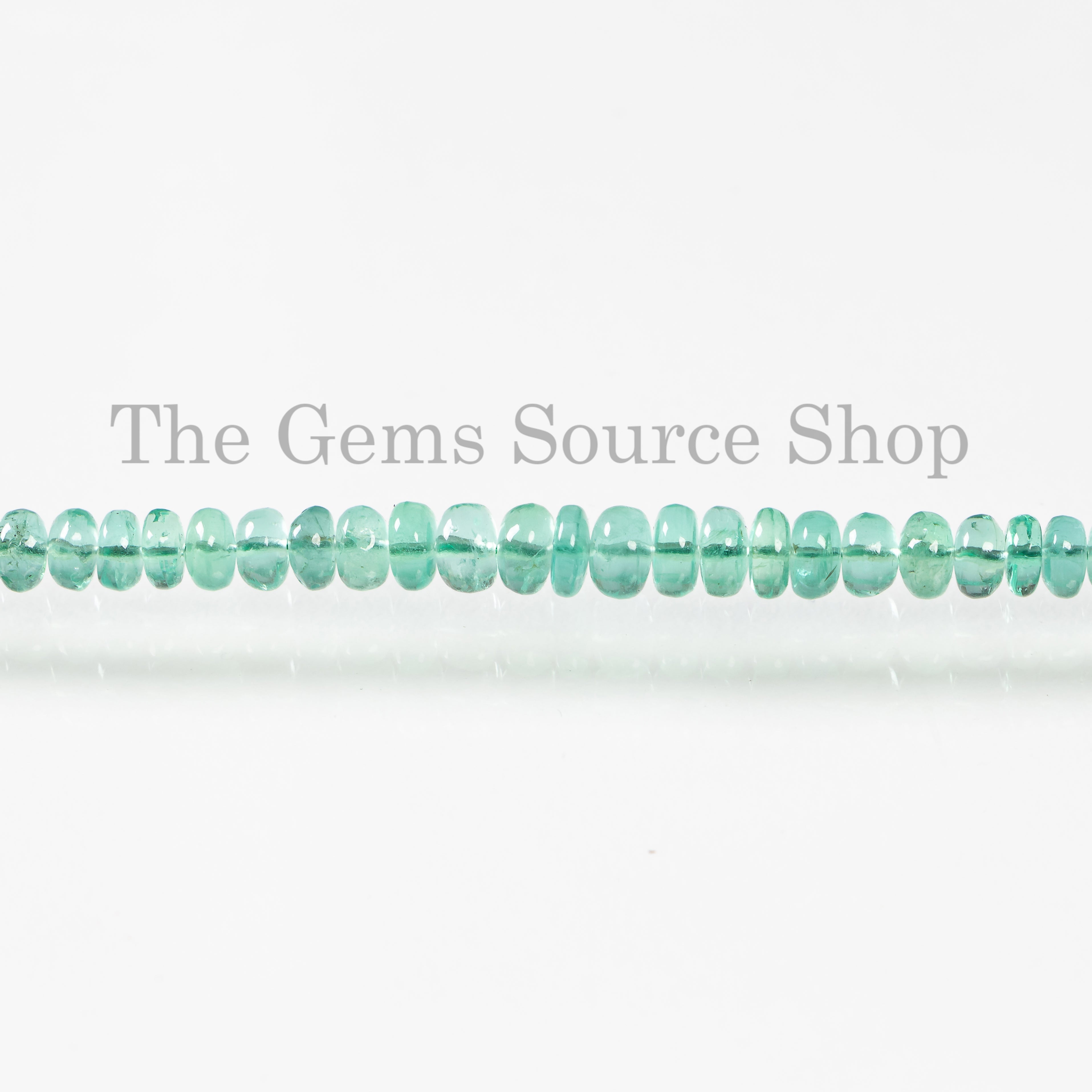 Colombian Emerald Smooth Rondelle Shape Beads For Jewelry TGS-4680