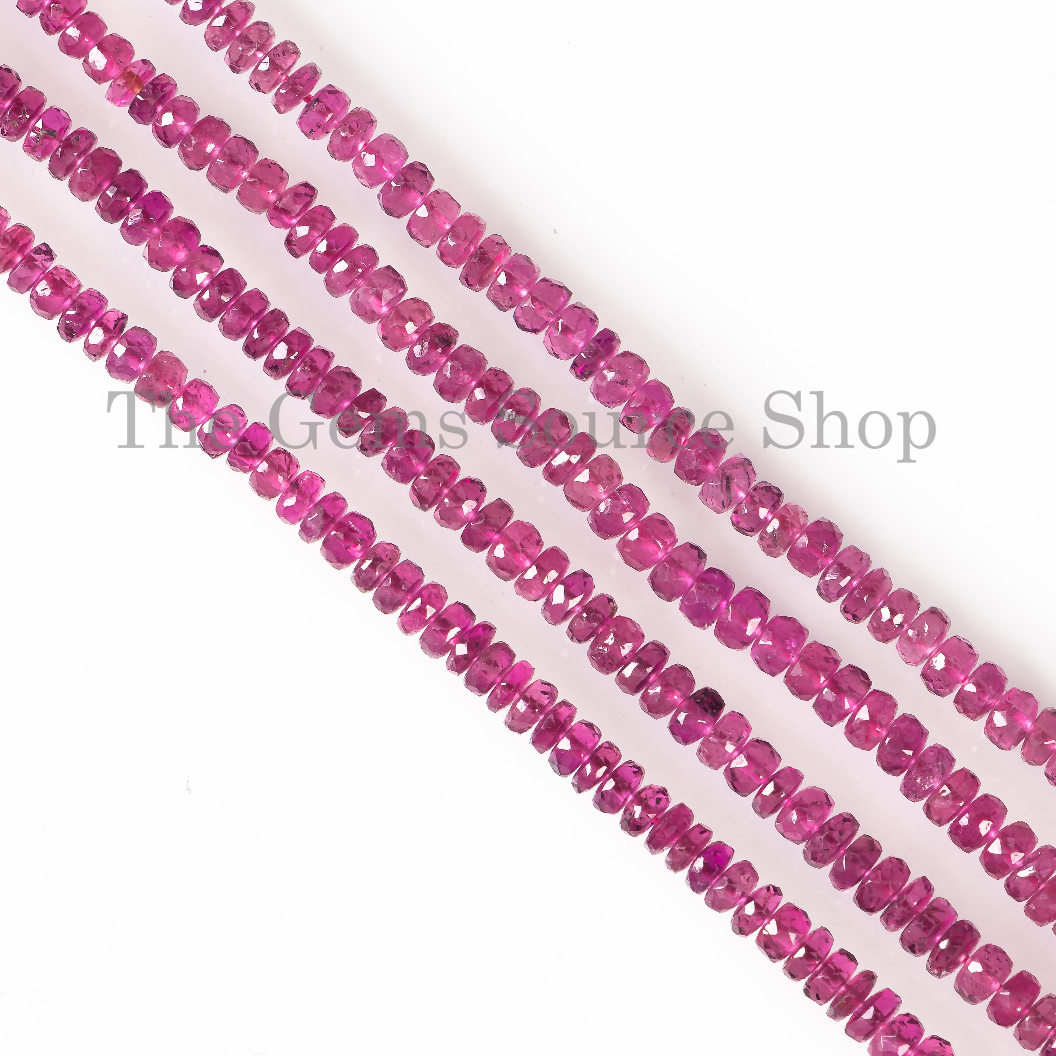Rubellite tourmaline faceted rondelle shape Beads For Jewelry TGS-4681