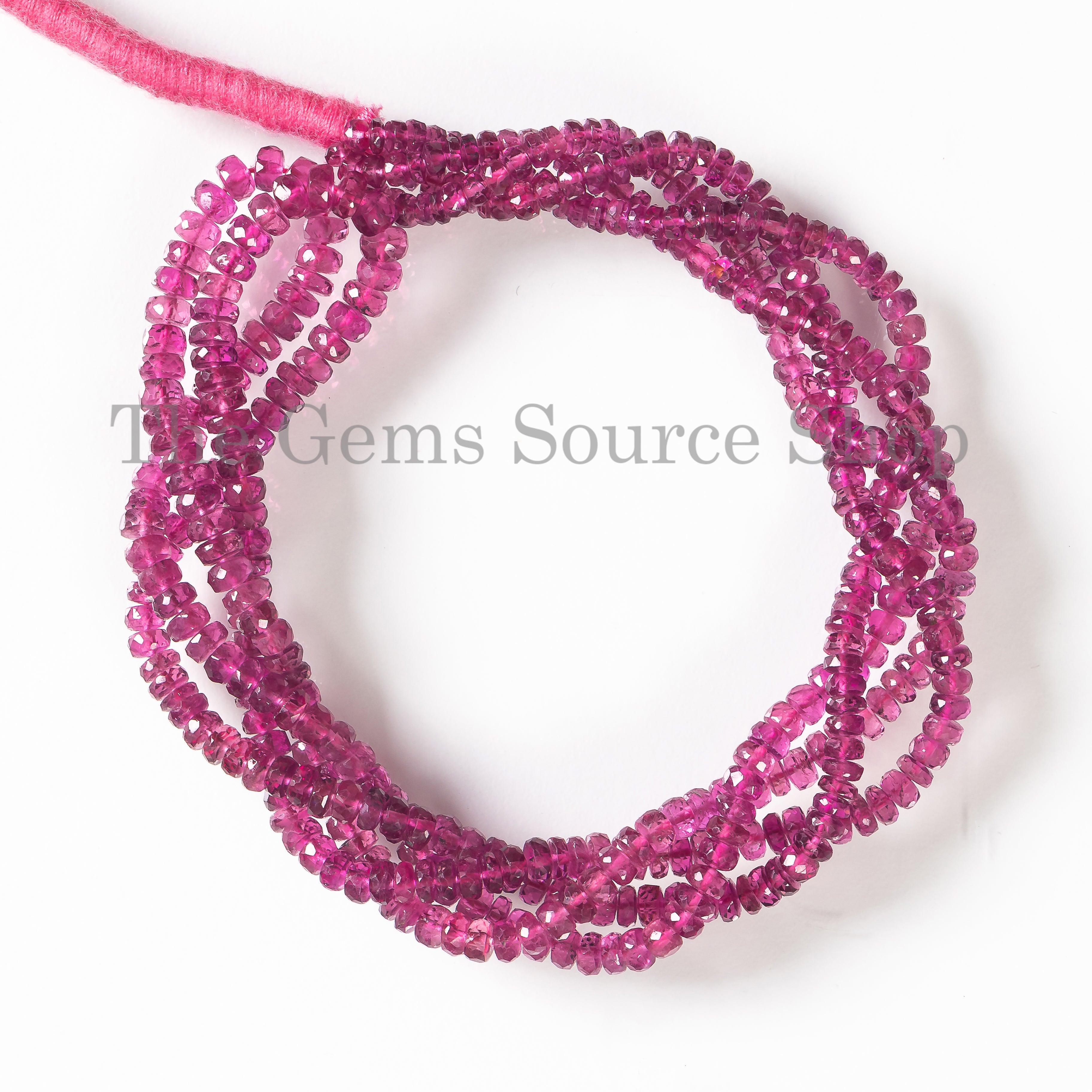 Rubellite tourmaline faceted rondelle shape Beads For Jewelry TGS-4681