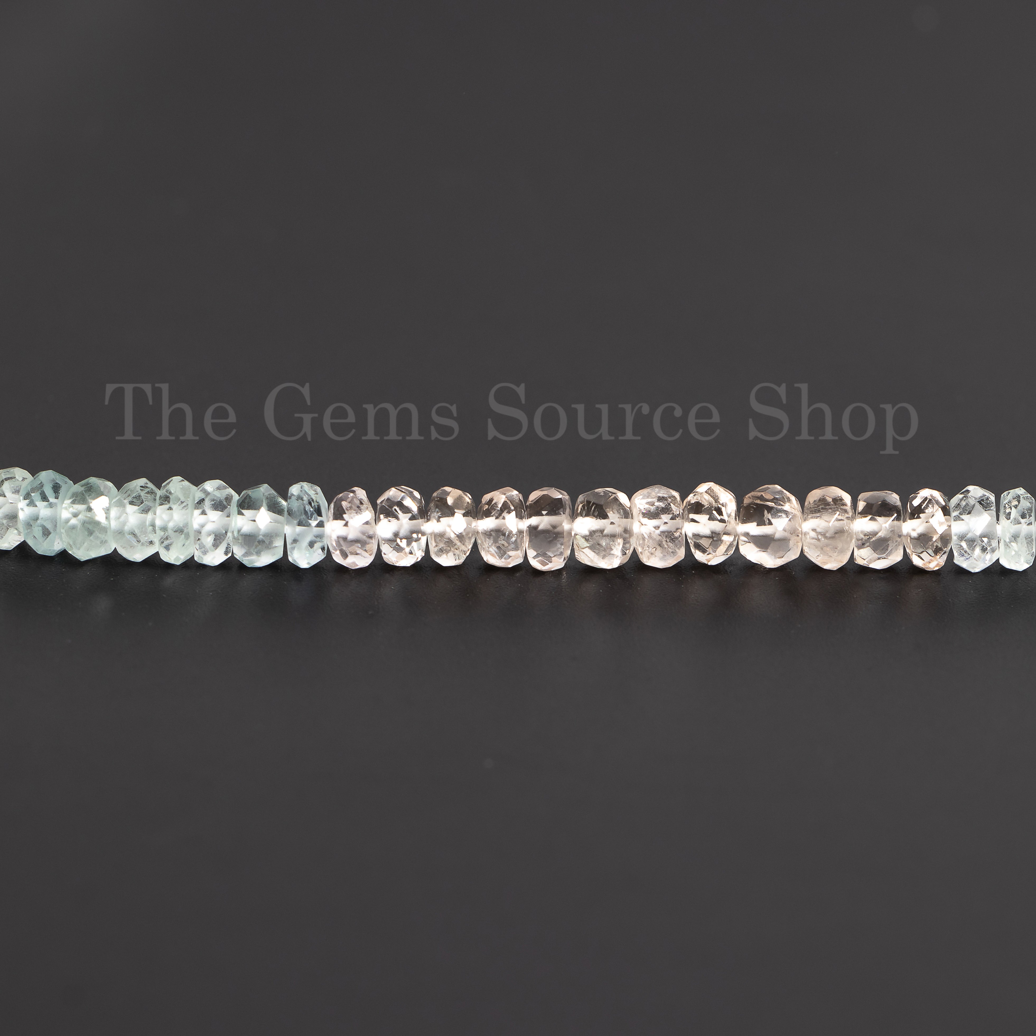 Natural Multi Aquamarine Faceted Rondelle Beads For Jewelry Making TGS-4673