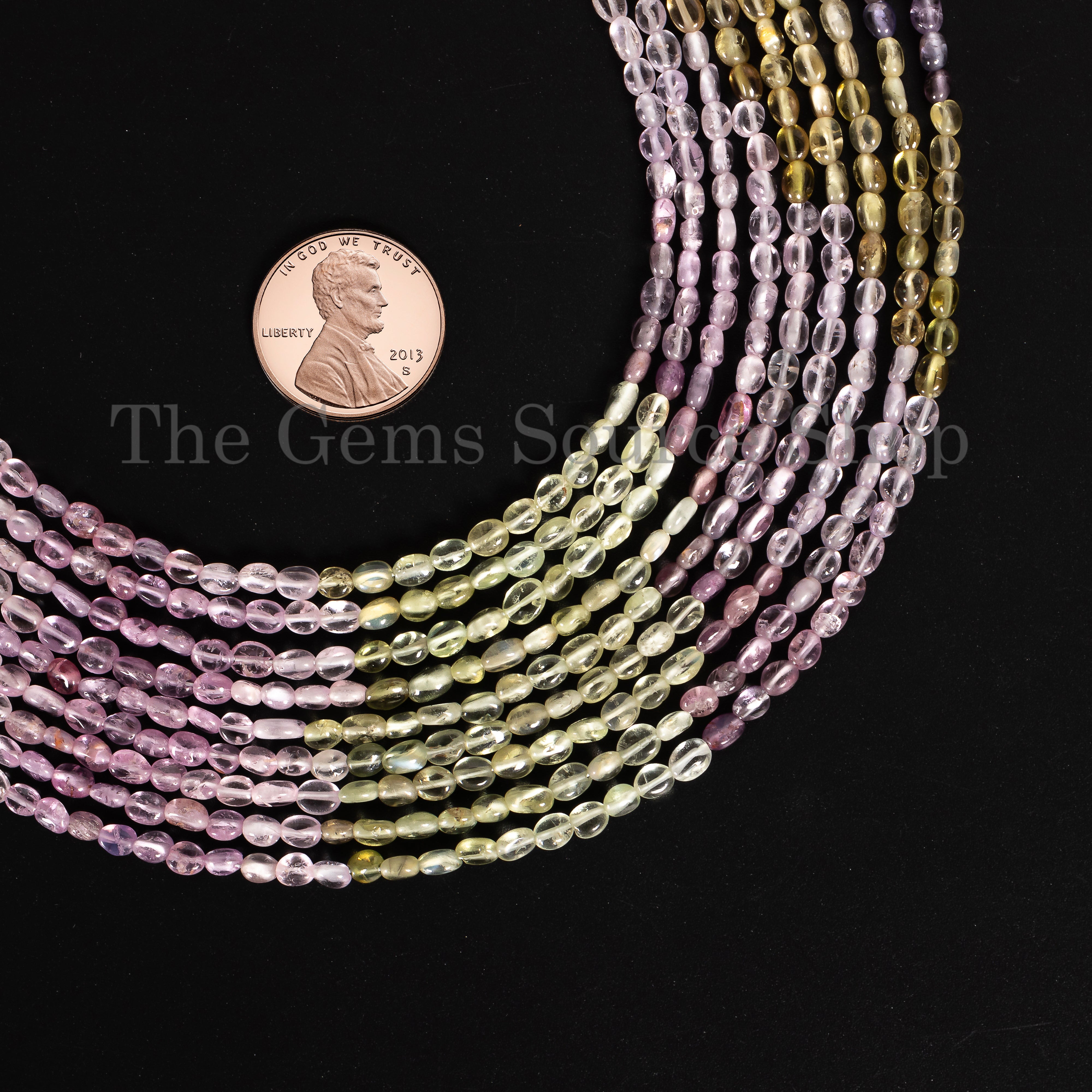 Copy of 4mm Natural Multi Sapphire Plain Oval Shape Gemstone Beads TGS-4671