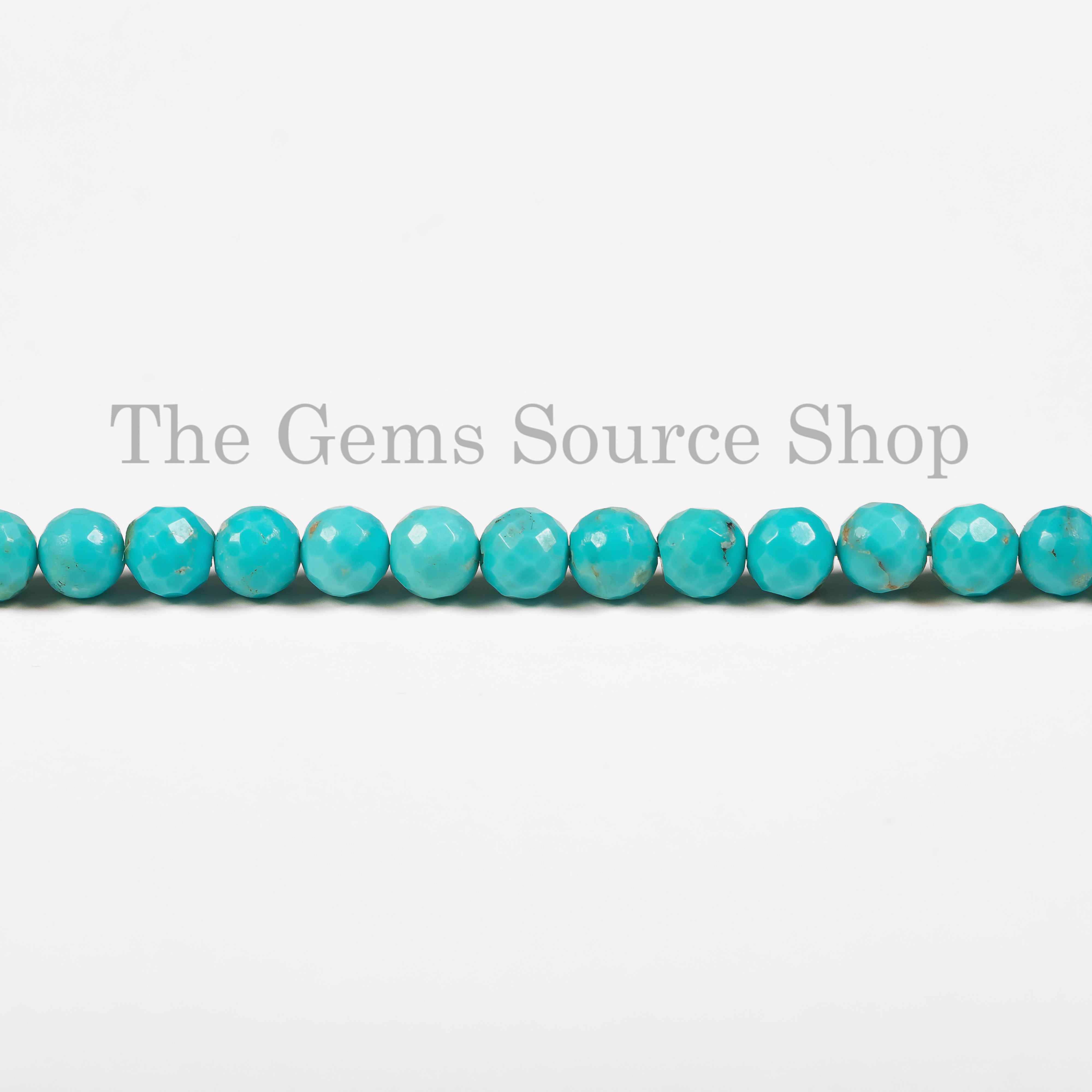 3.5-4.5 mm Natural Turquoise Faceted Round gemstone beads for jewelry TGS-4639