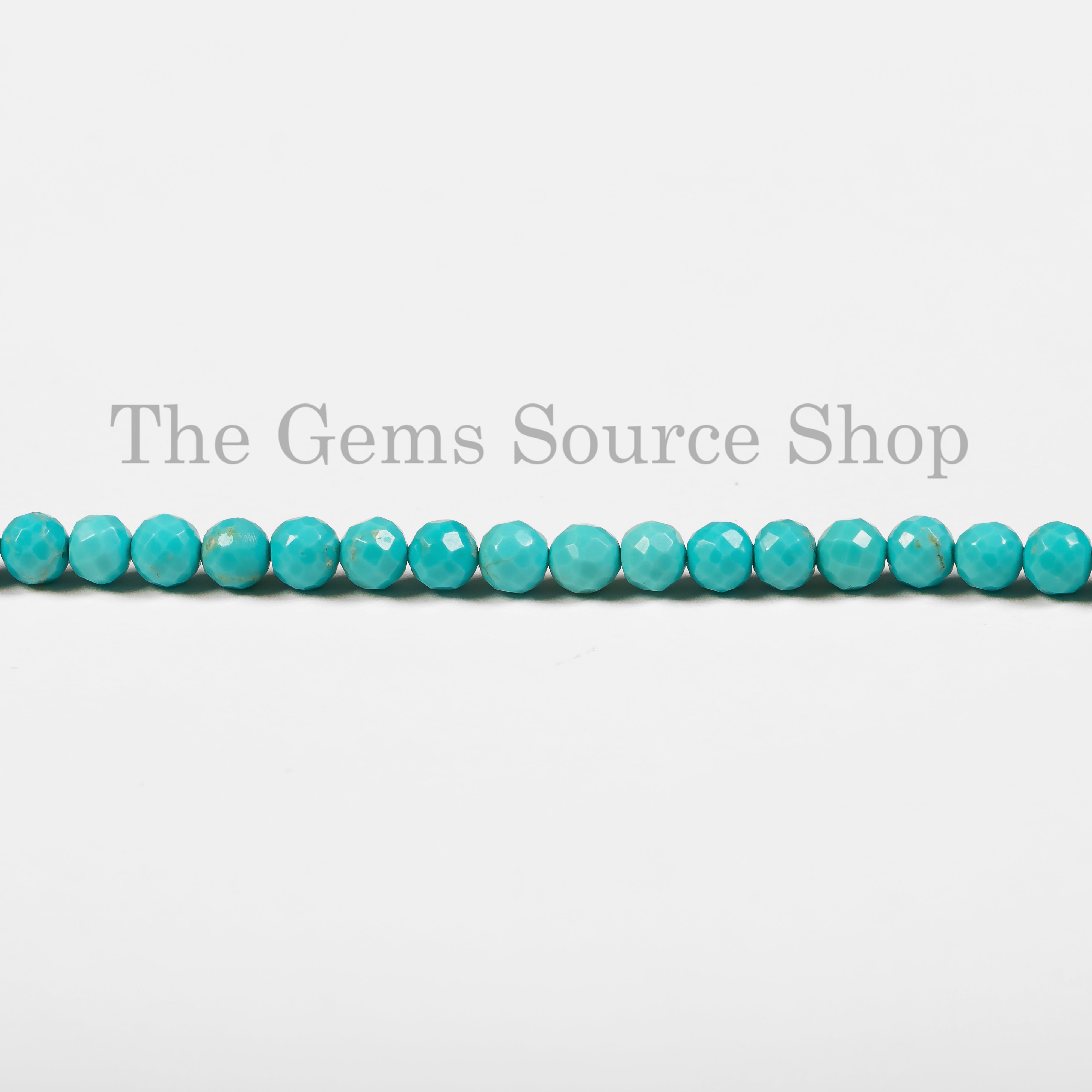 4-4.75 mm Natural Turquoise Faceted Round Beads, Turquoise Balls TGS-4636