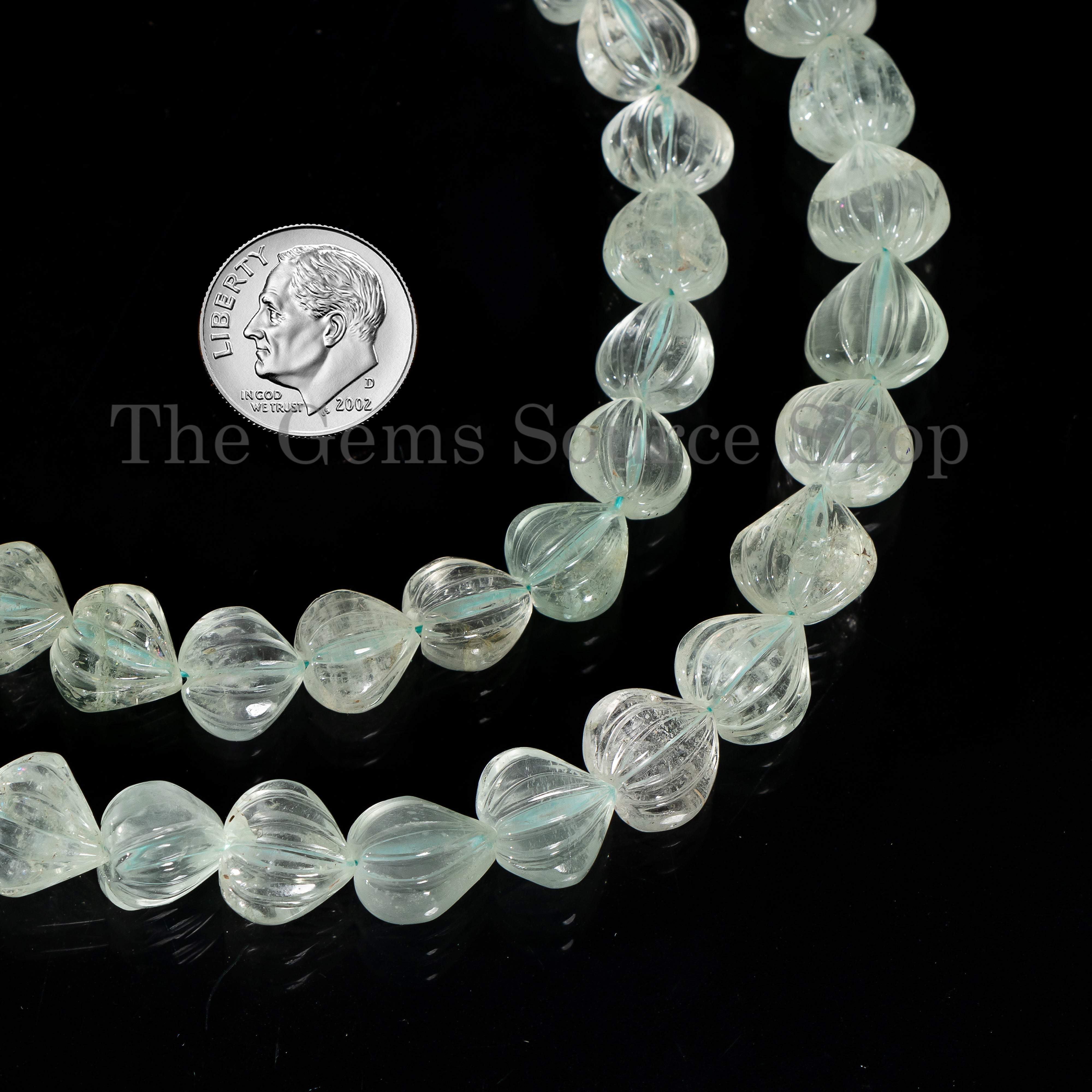 Natural Aquamarine Carved Beads, Aquamarine Gemstone Heart Beads, Aquamarine Carving Beads for Jewelry Making. TGS-5144