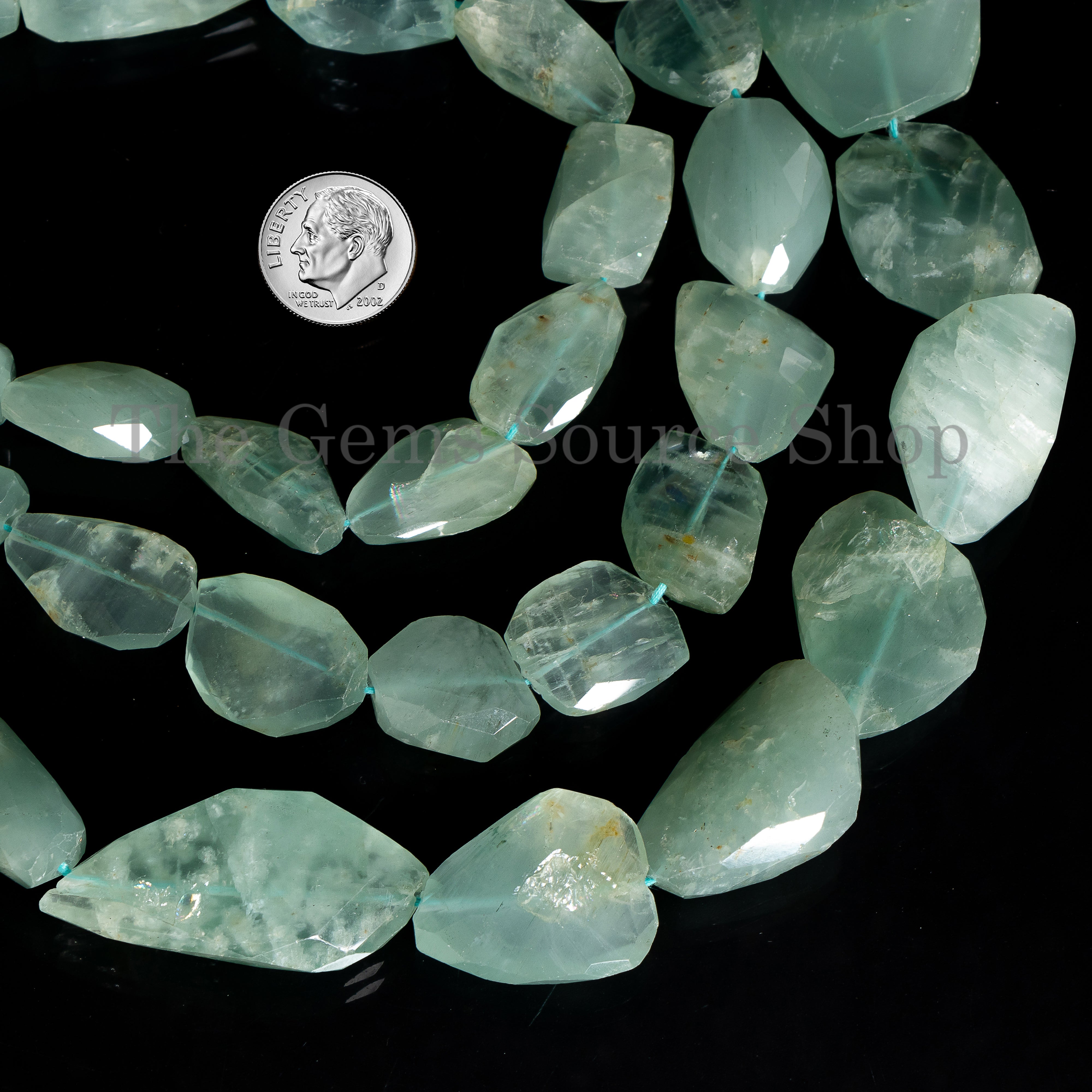 Natural Aquamarine Nuggets Faceted Beads, Aquamarine Gemstone Nuggets Wholesale Beads for Jewelry Making. TGS-5148