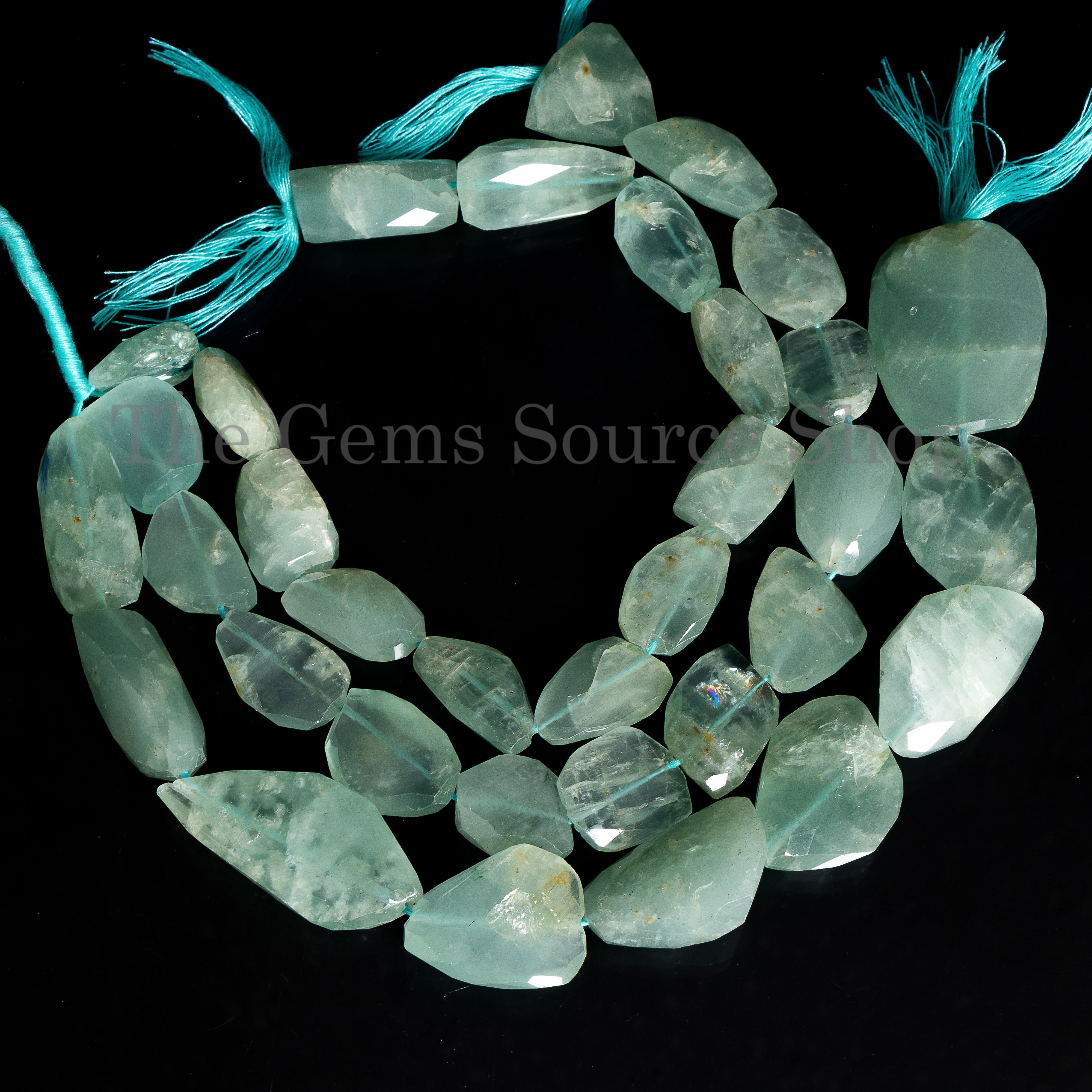 Natural Aquamarine Nuggets Faceted Beads, Aquamarine Gemstone Nuggets Wholesale Beads for Jewelry Making. TGS-5148