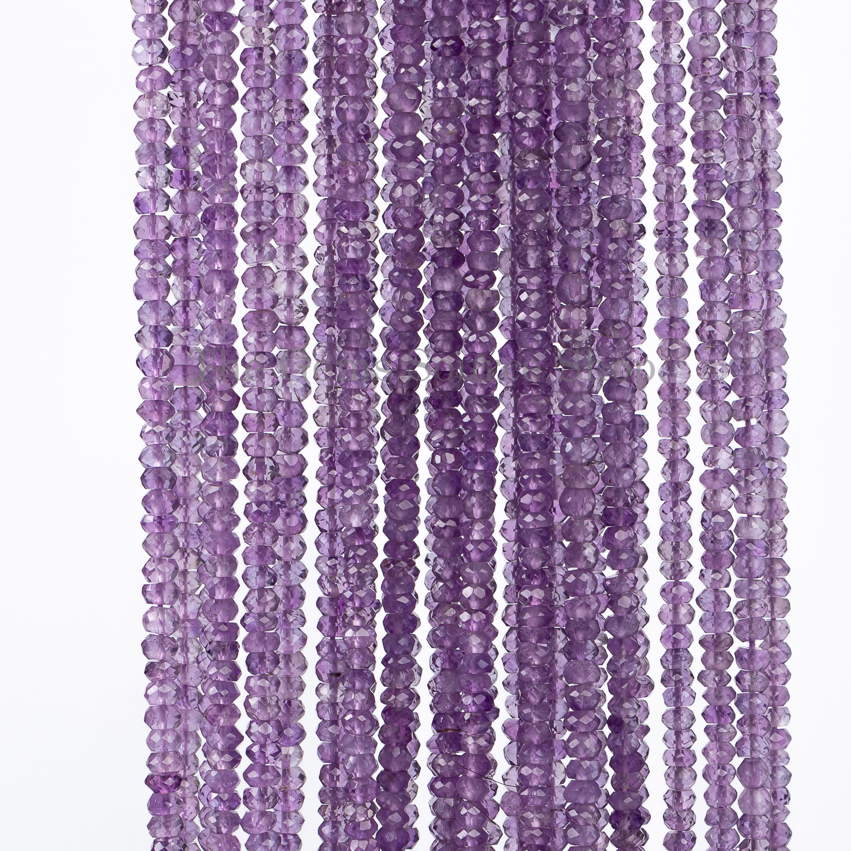 Natural Pink Amethyst Faceted Rondelle Beads TGS-2565