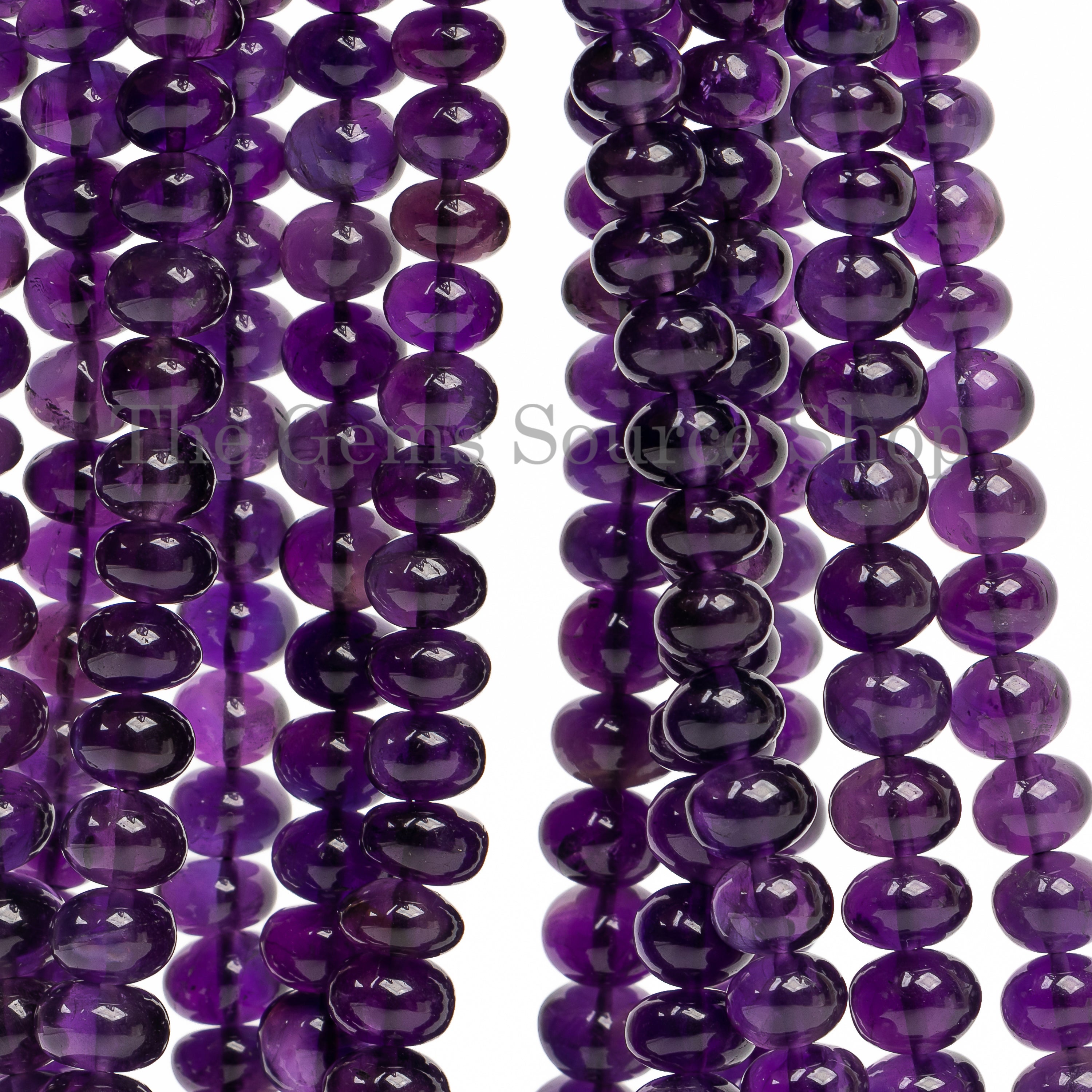 6-9mm Amethyst Plain Rondelle Beads Amethyst Rondelle Beads, Plain Amethyst Beads