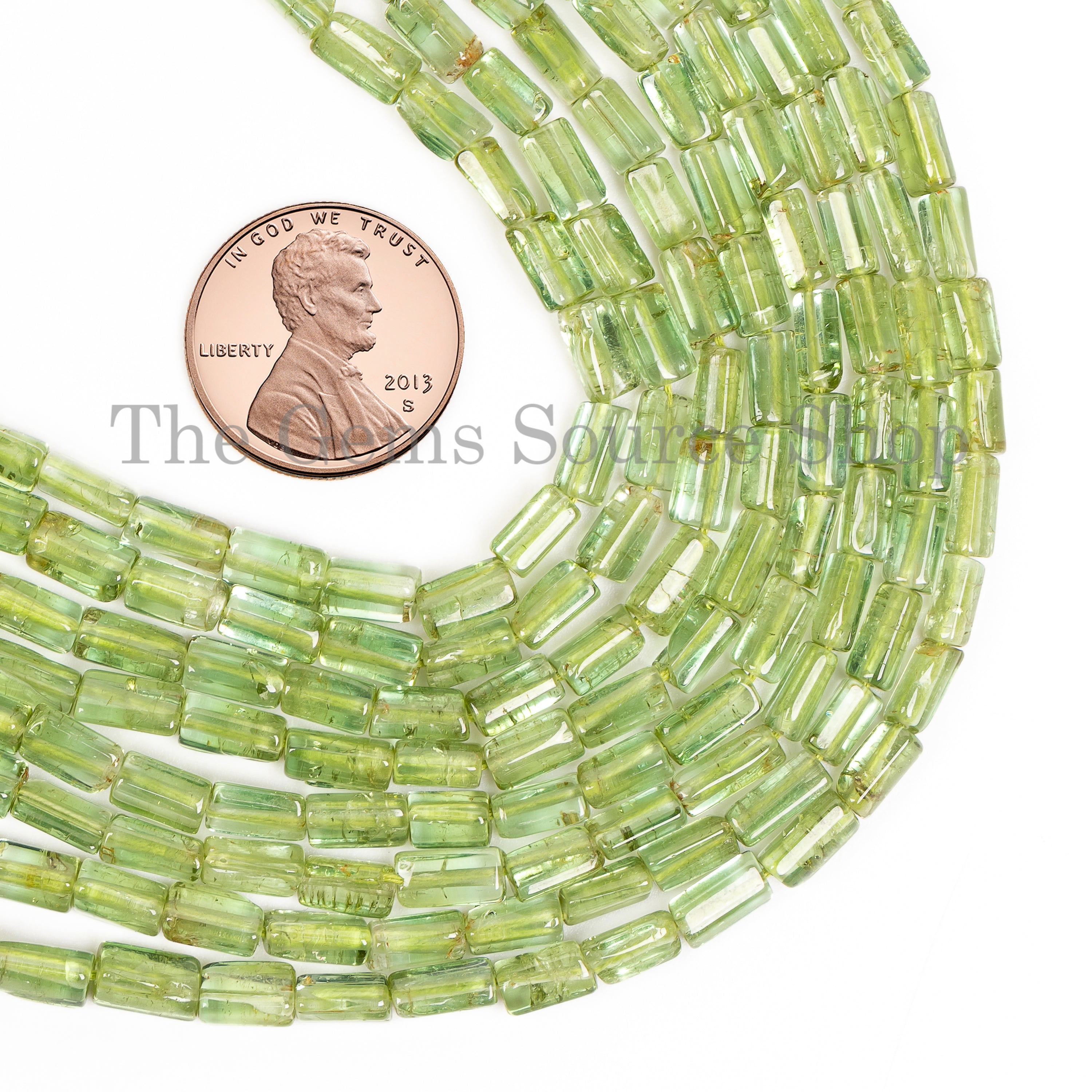Green Tourmaline Plain Tube Shape Beads TGS-4998