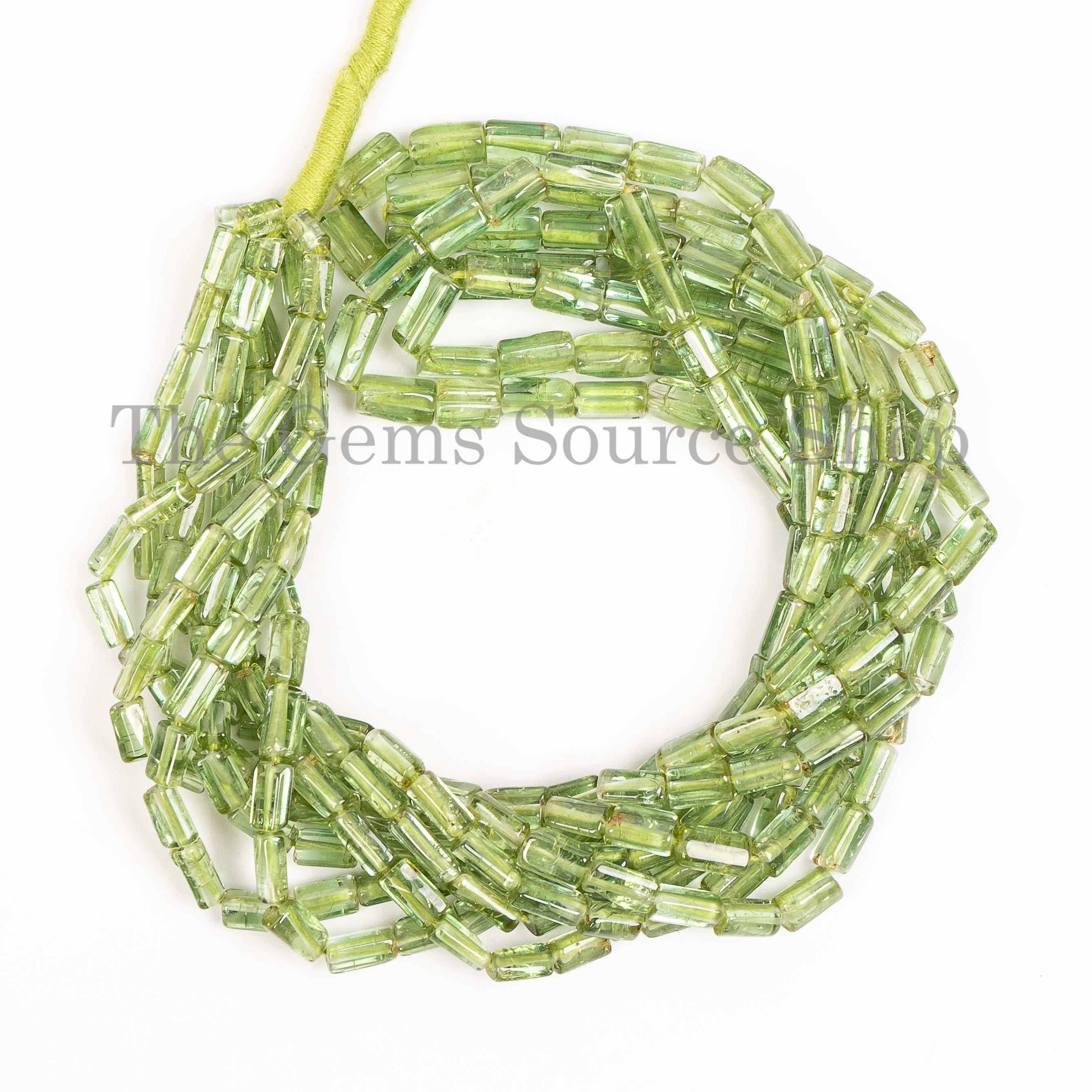 Green Tourmaline Plain Tube Shape Beads TGS-4998