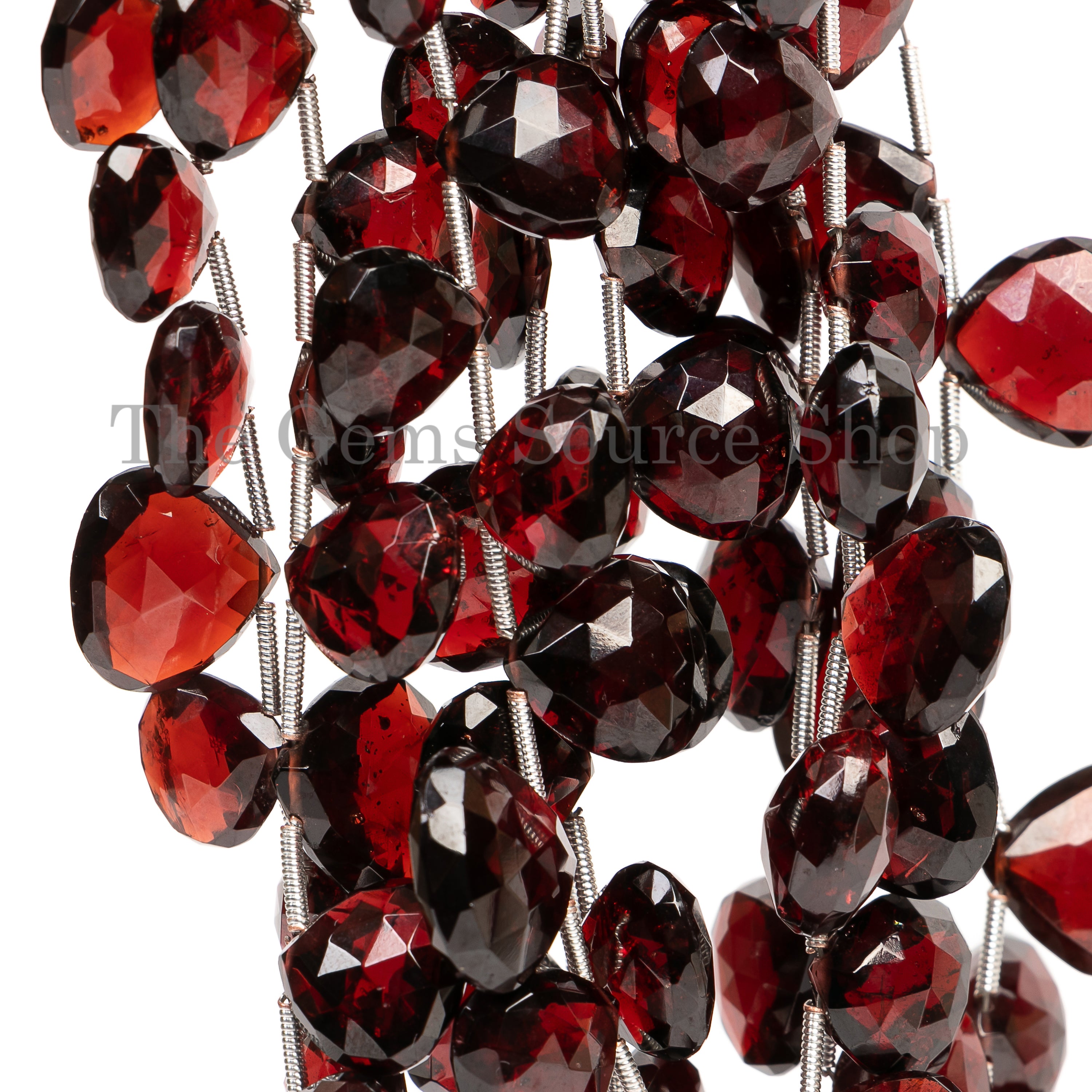 10-12mm Mozambique Garnet Faceted Heart Beads TGS-4994