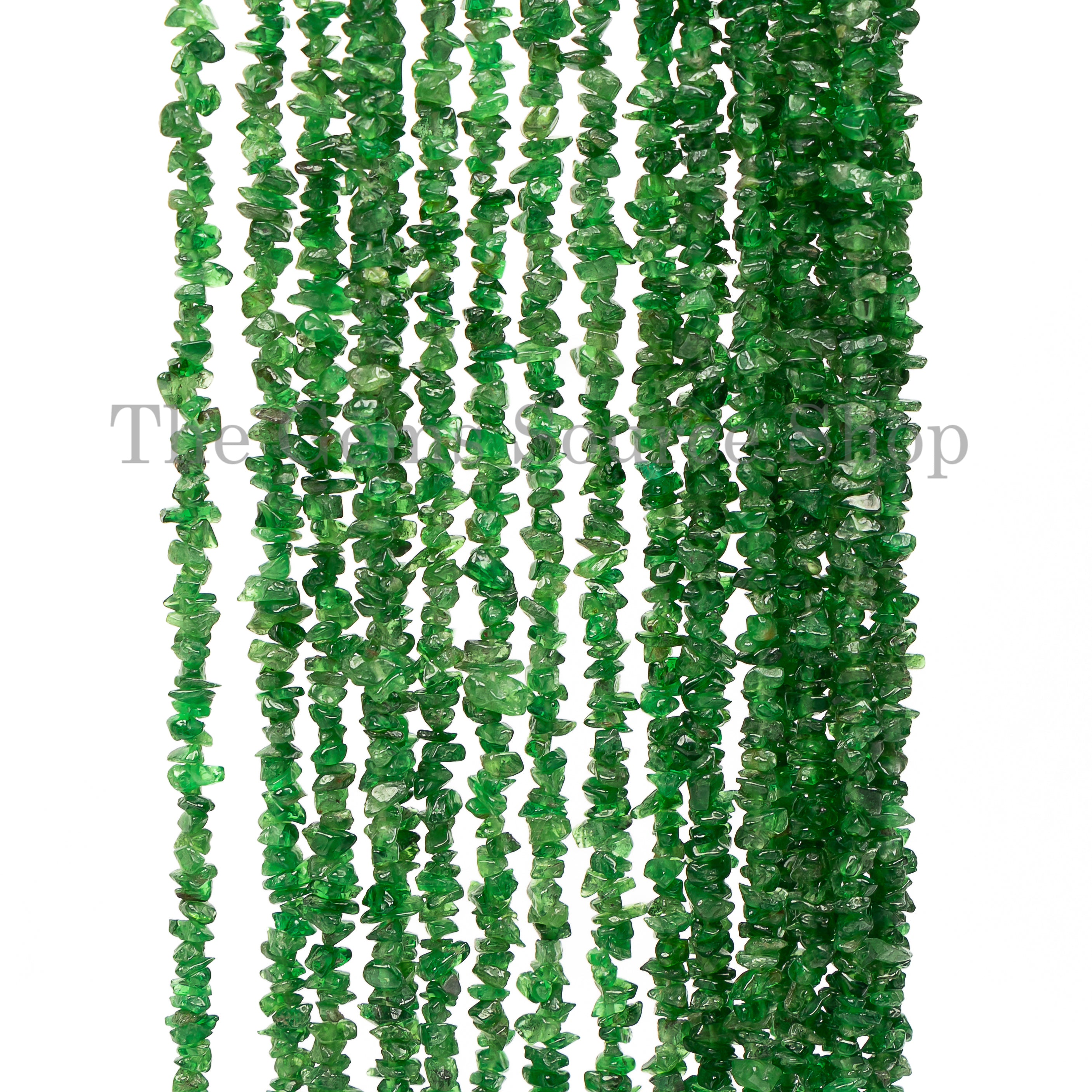 Green Tsavorite Chip Shape Gemstone Beads Tsavorite Beads TGS-2100
