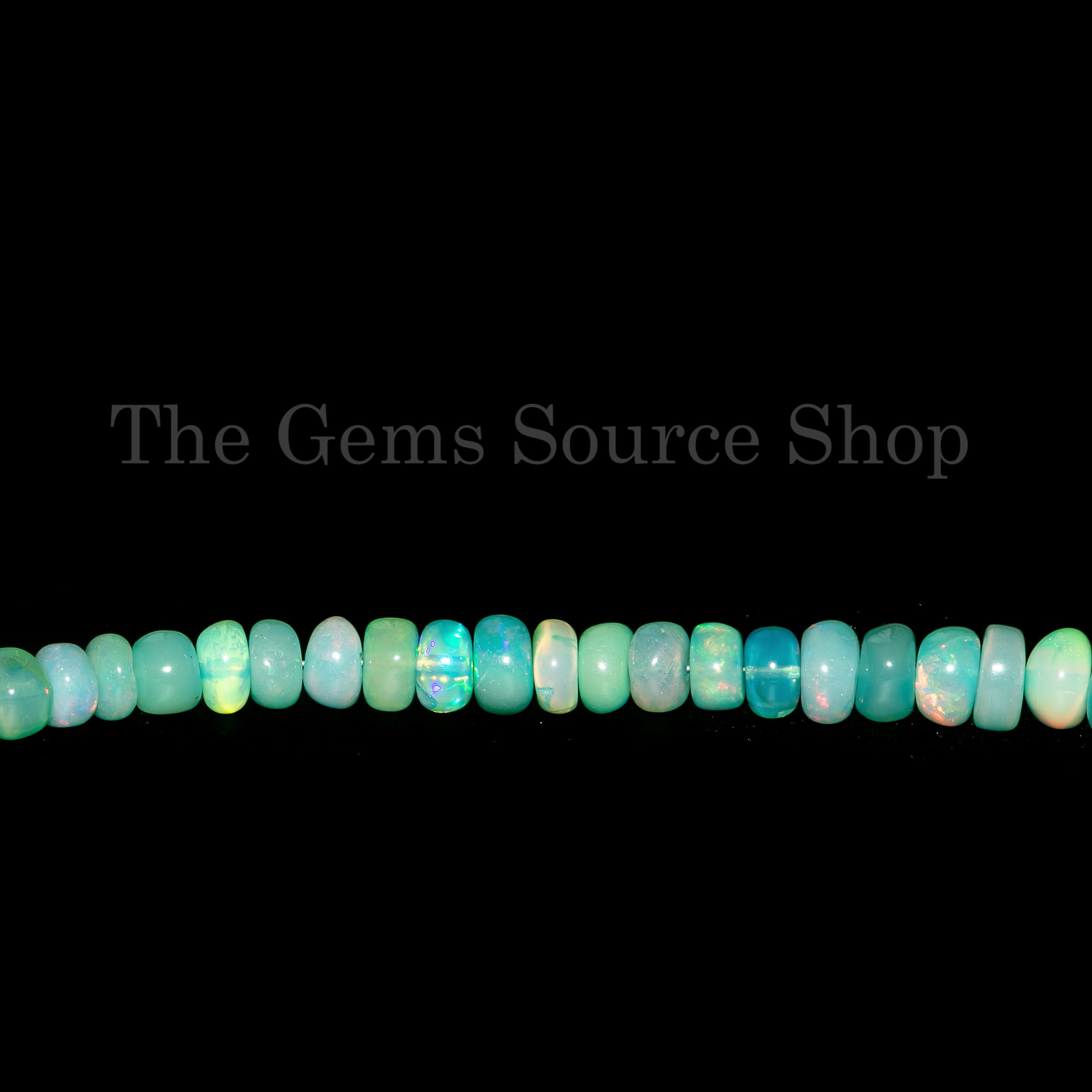 3.50-6.50mm Light Green Opal Smooth Rondelle Gemstone Beads TGS-5023