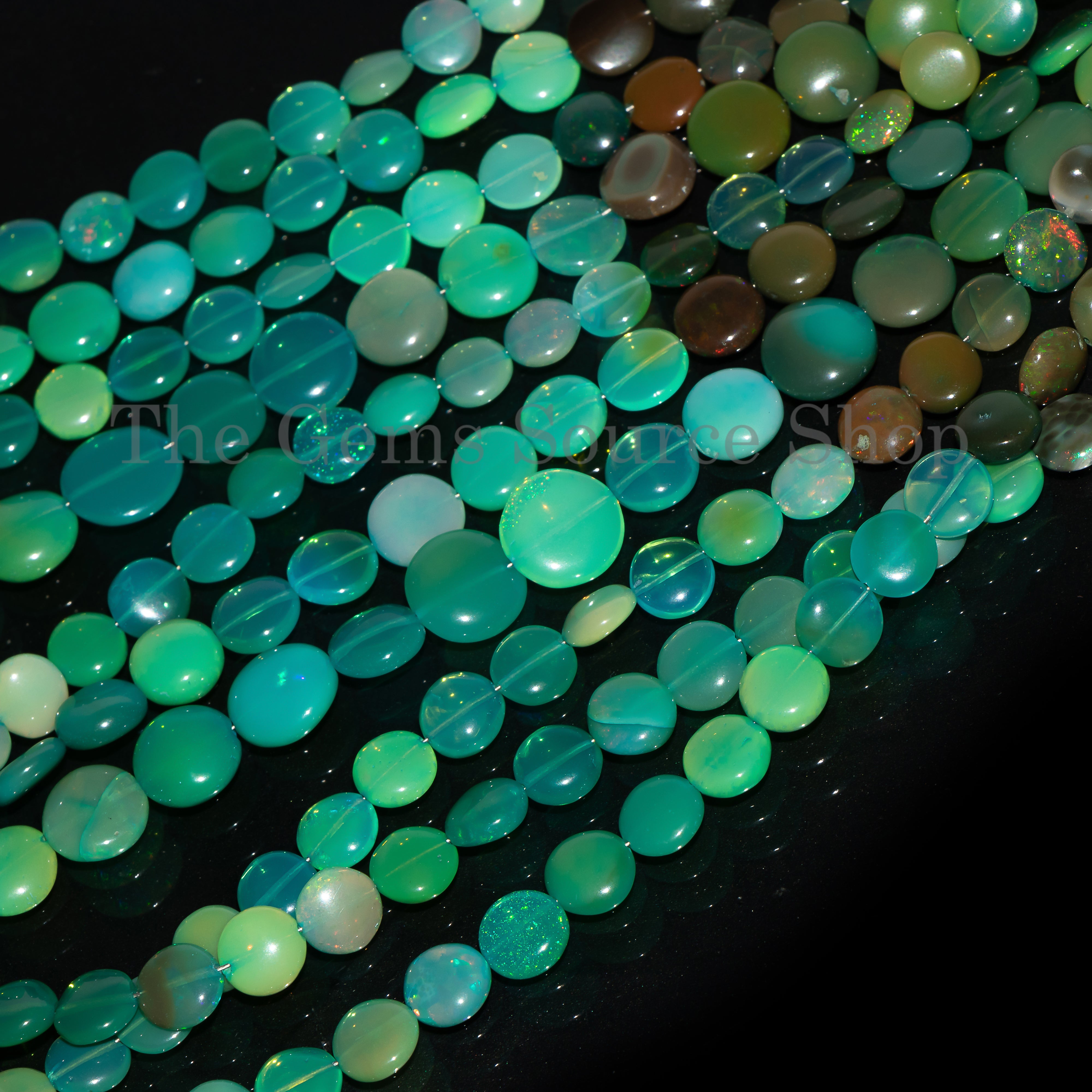 Disco Opal Plain Coins Shape Gemstone Beads For Jewelry Making TGS-4687