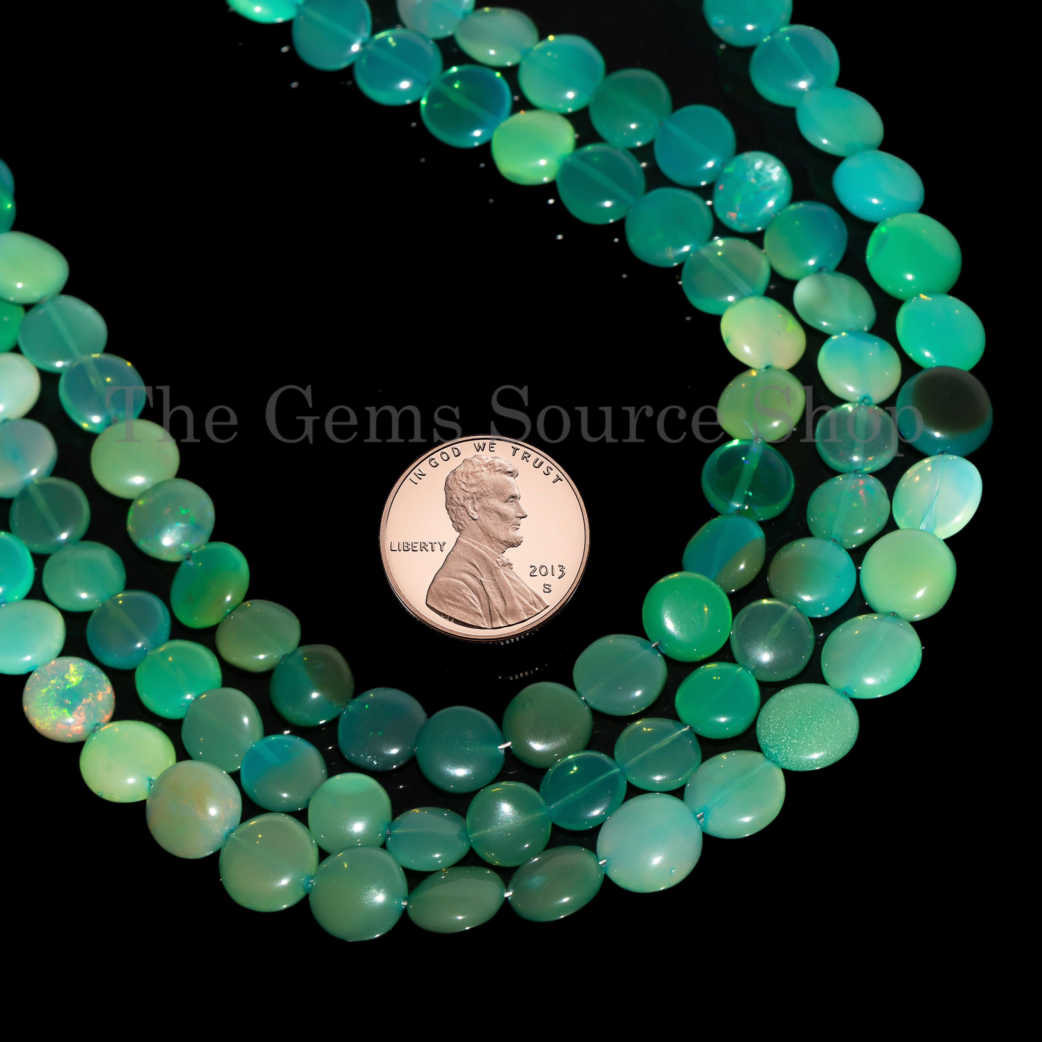 Disco Opal Plain Coins Shape Gemstone Beads For Jewelry Making TGS-4687