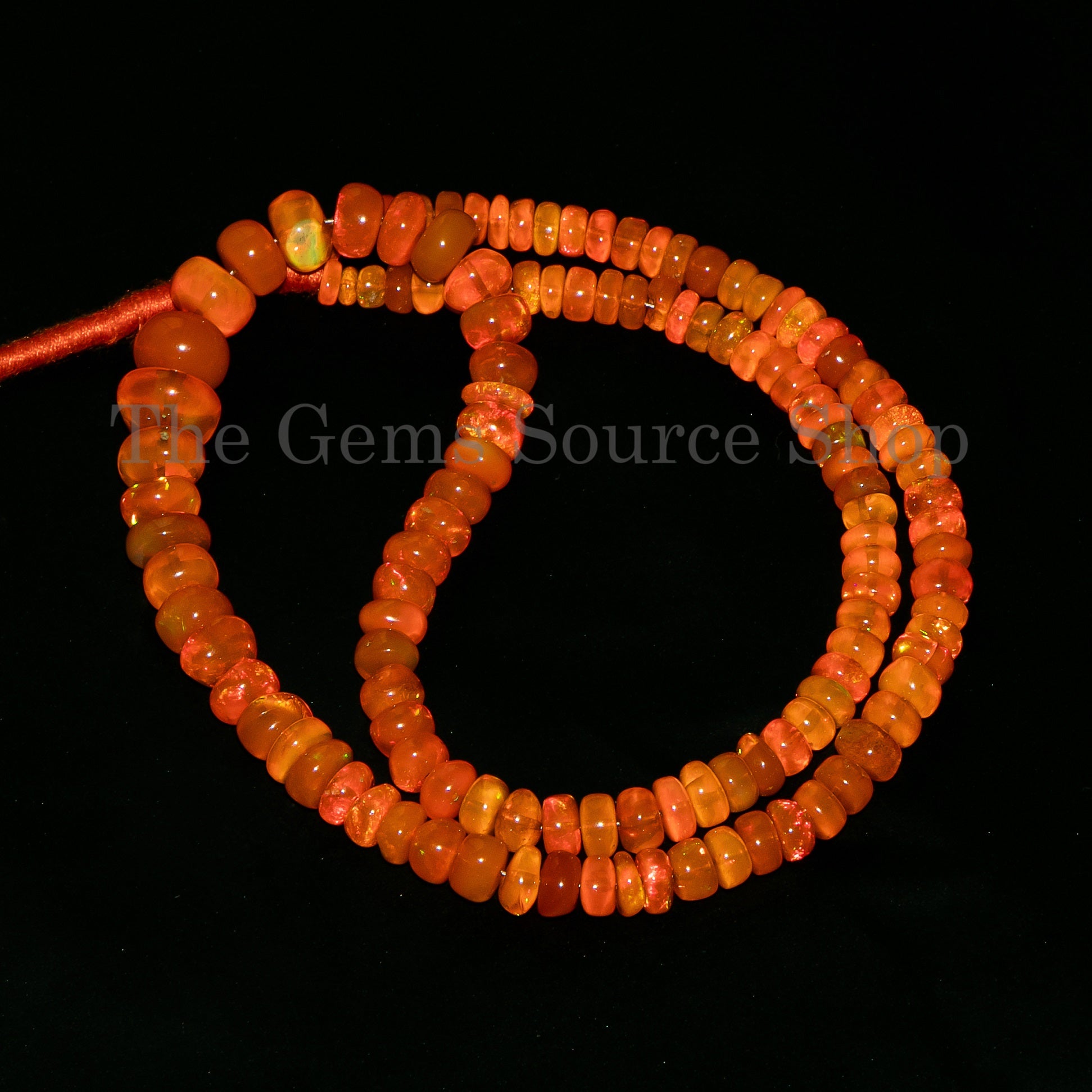 3.5.50mm Orange Opal Beads, Ethiopian Opal Smooth Rondelle Beads, Plain Opal Beads, TGS-5027