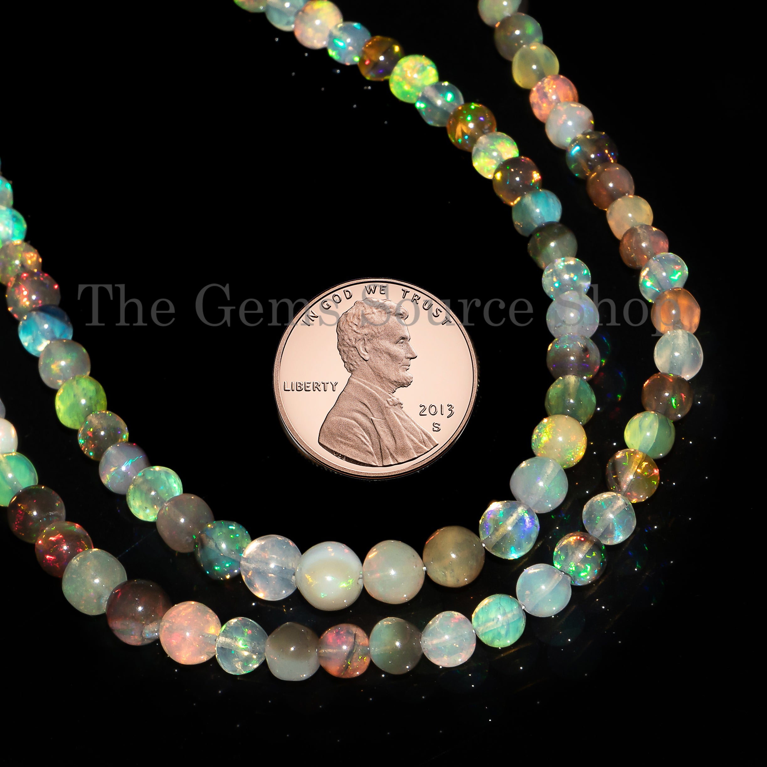 3.5-5.5 mm Disco Opal Plain Round Shape Gemstone Beads TGS-4692
