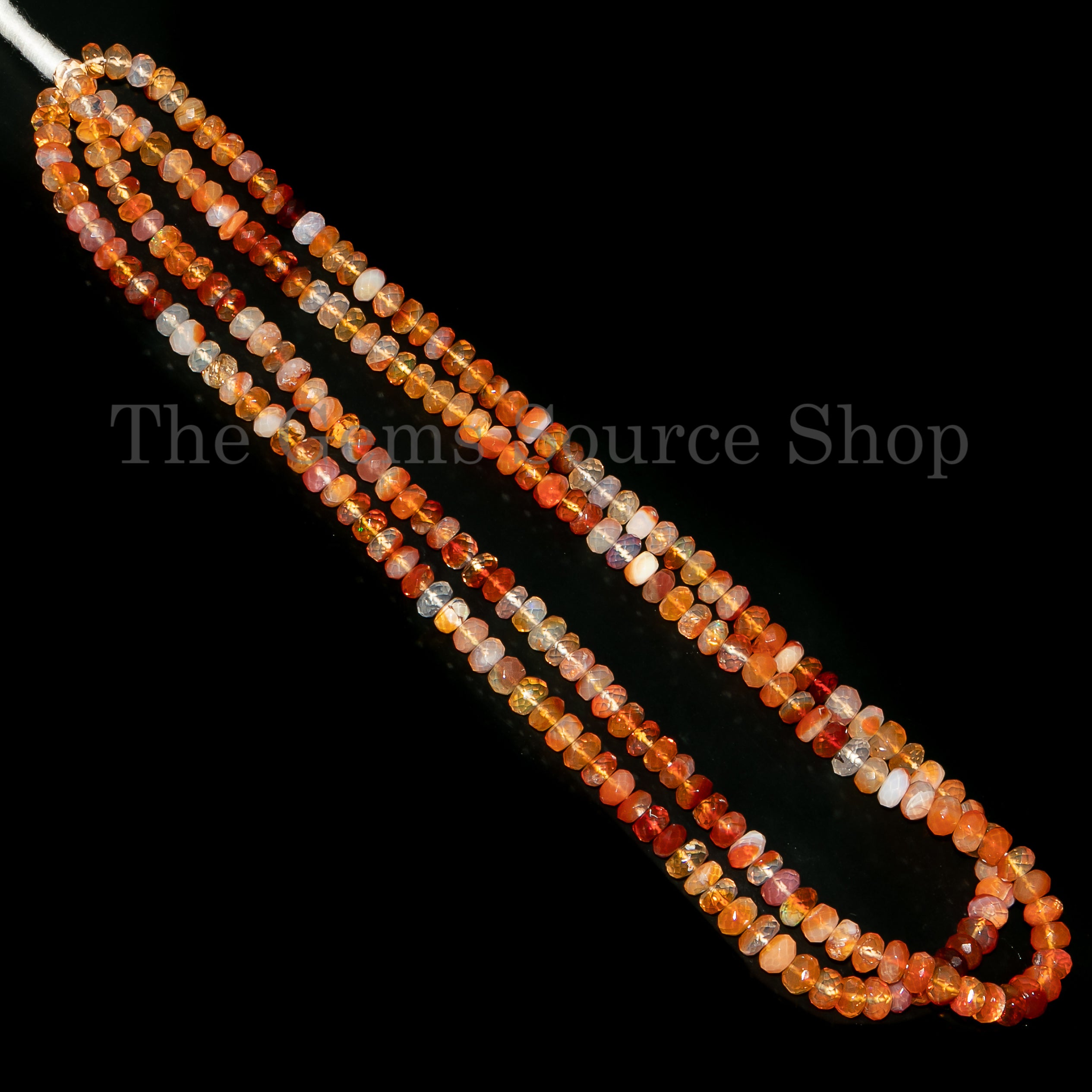 last One! 5-6mm Mexican Opal Briolette Faceted Rondelle Beads TGS-5020