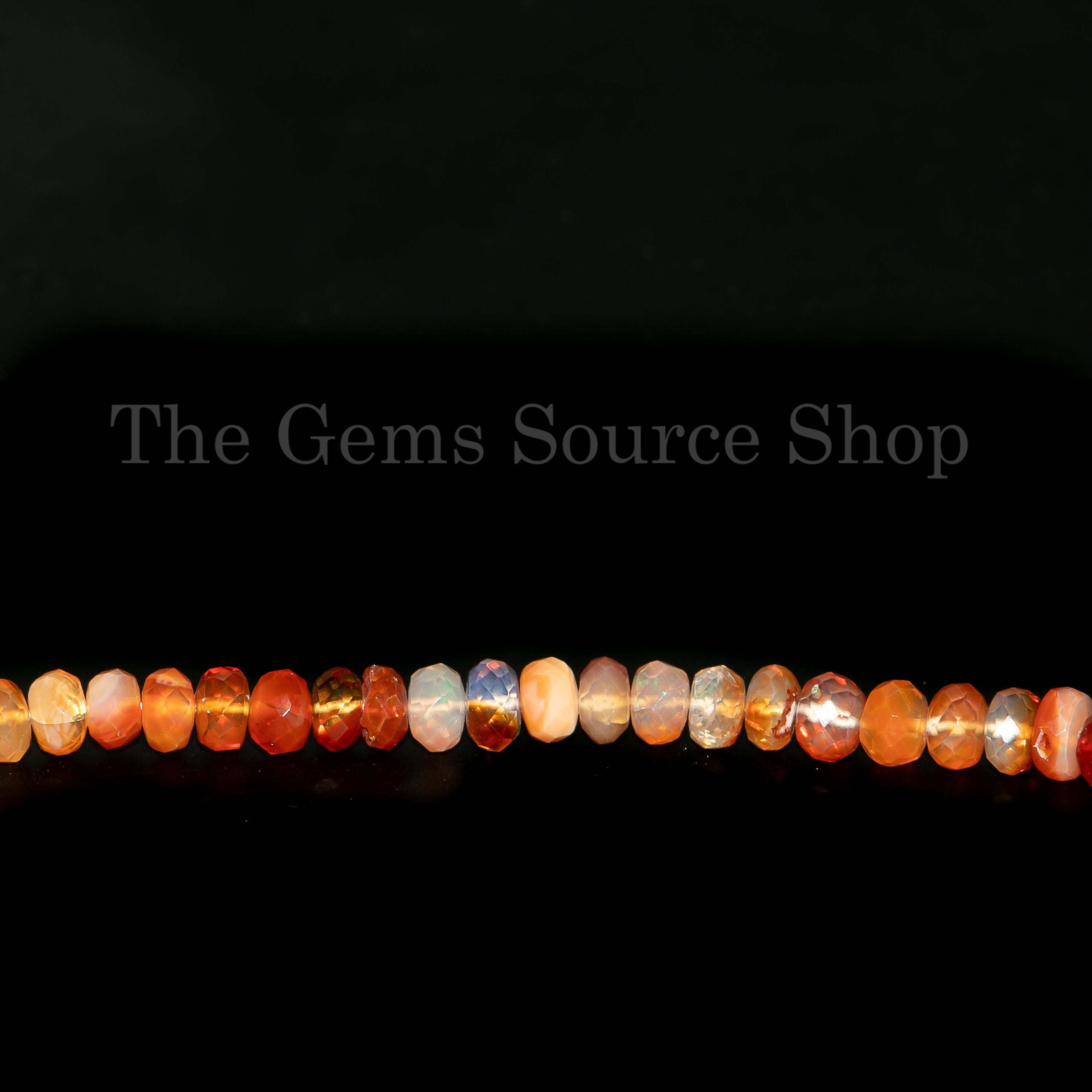 last One! 5-6mm Mexican Opal Briolette Faceted Rondelle Beads TGS-5020