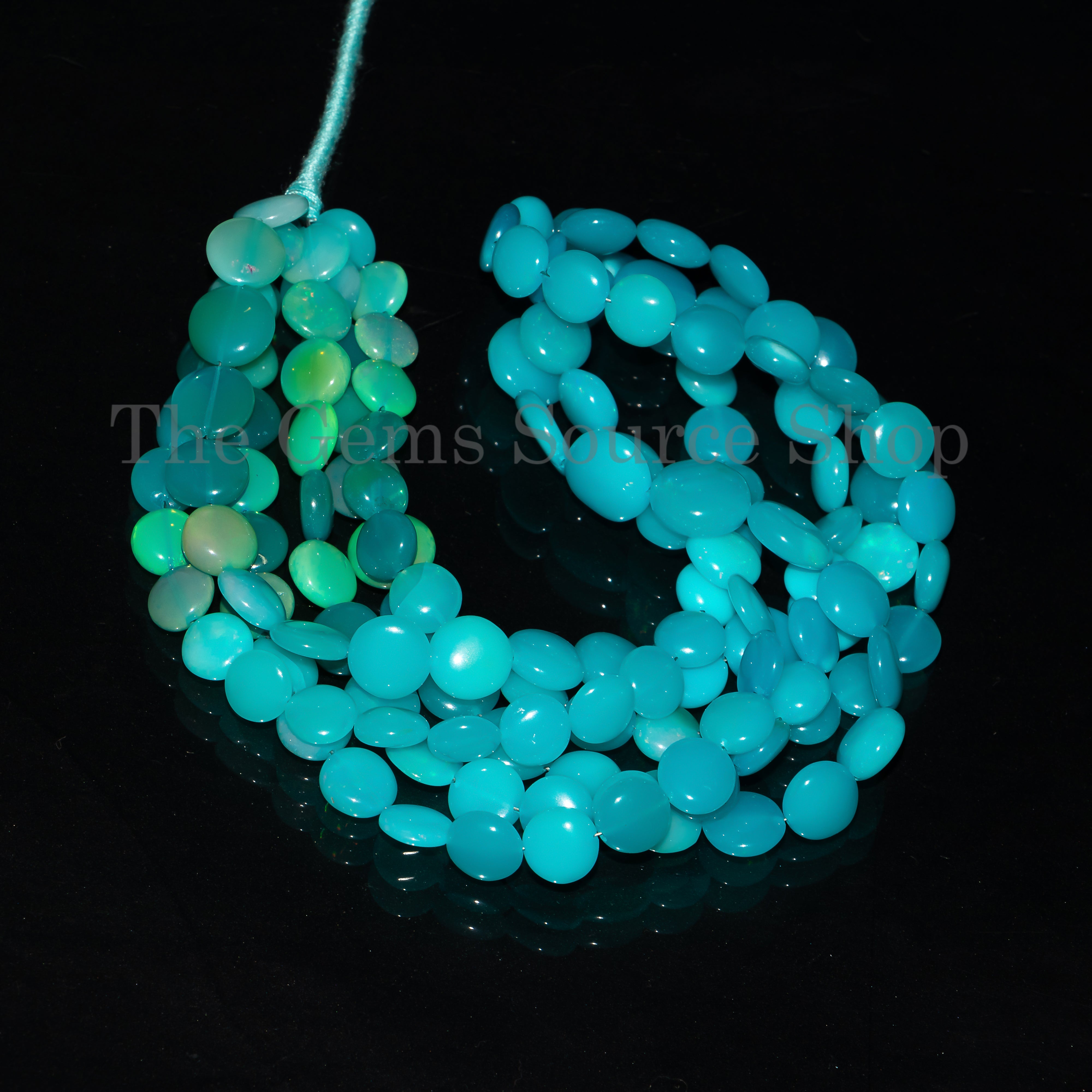 Paraiba Opal Smooth Coins Shape Gemstone Beads For Jewelry TGS-4684