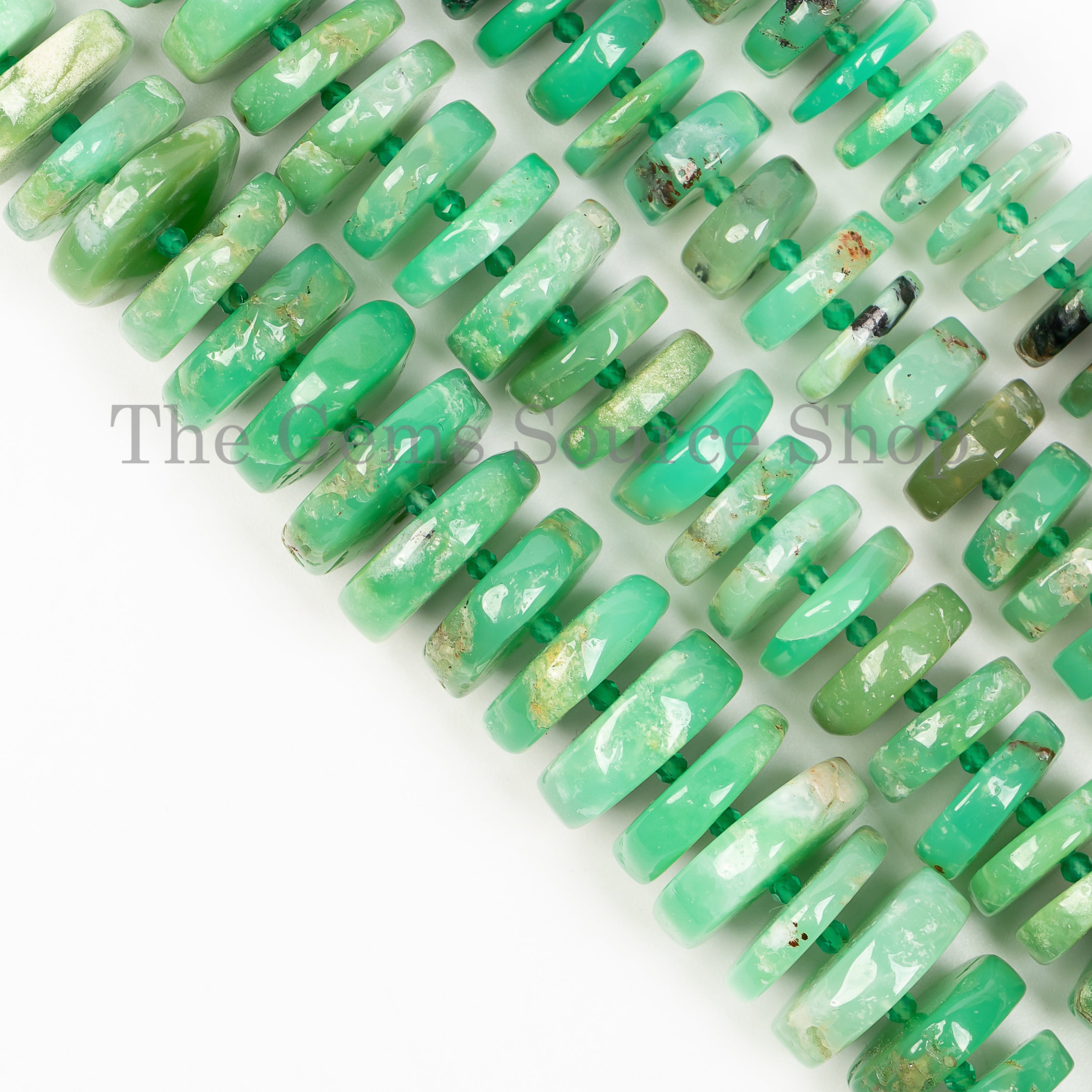 11-14mm Chrysoprase Tyre Shape Gemstone Beads TGS-4931