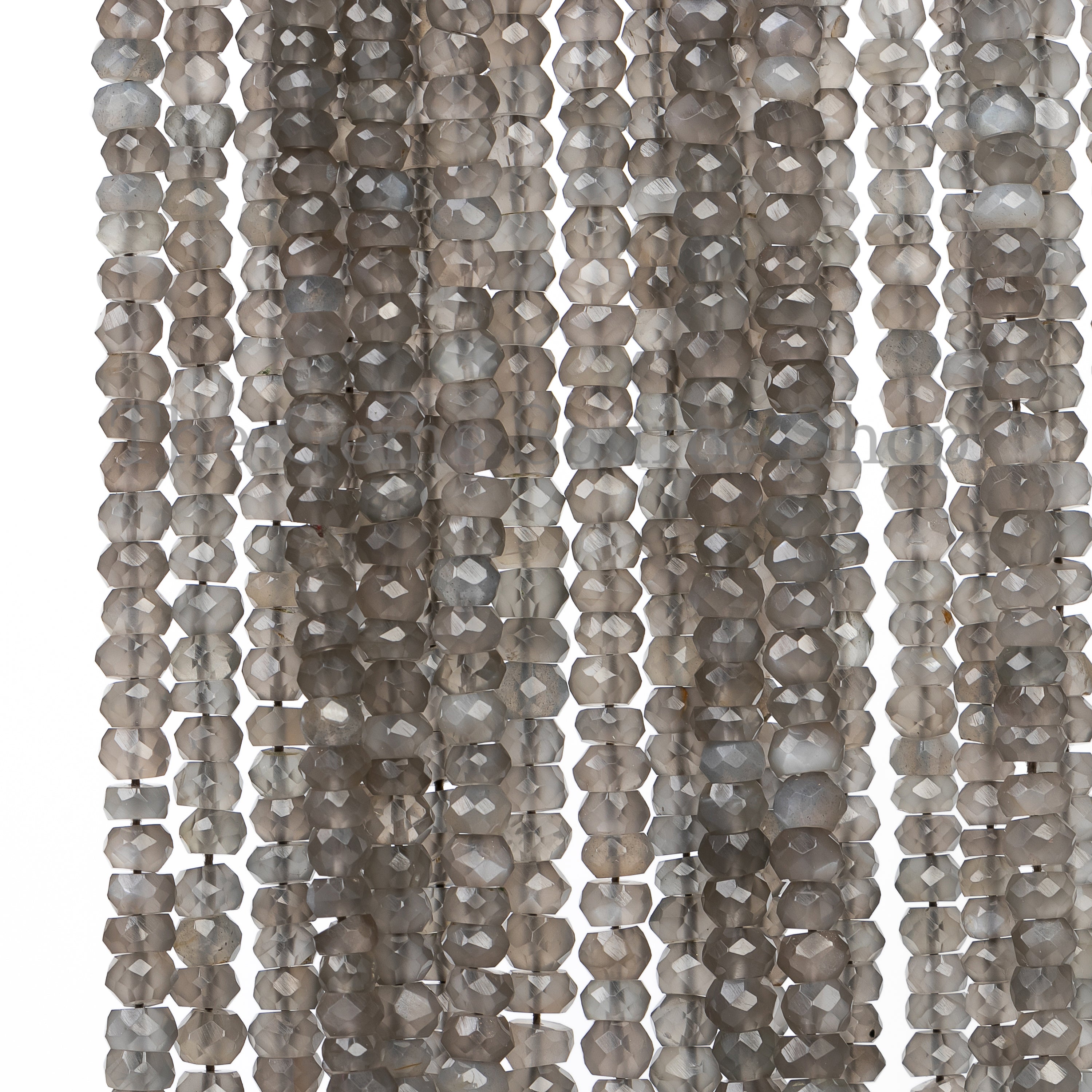 4-4.50MM Gray Moonstone Faceted Rondelle Beads TGS-2568