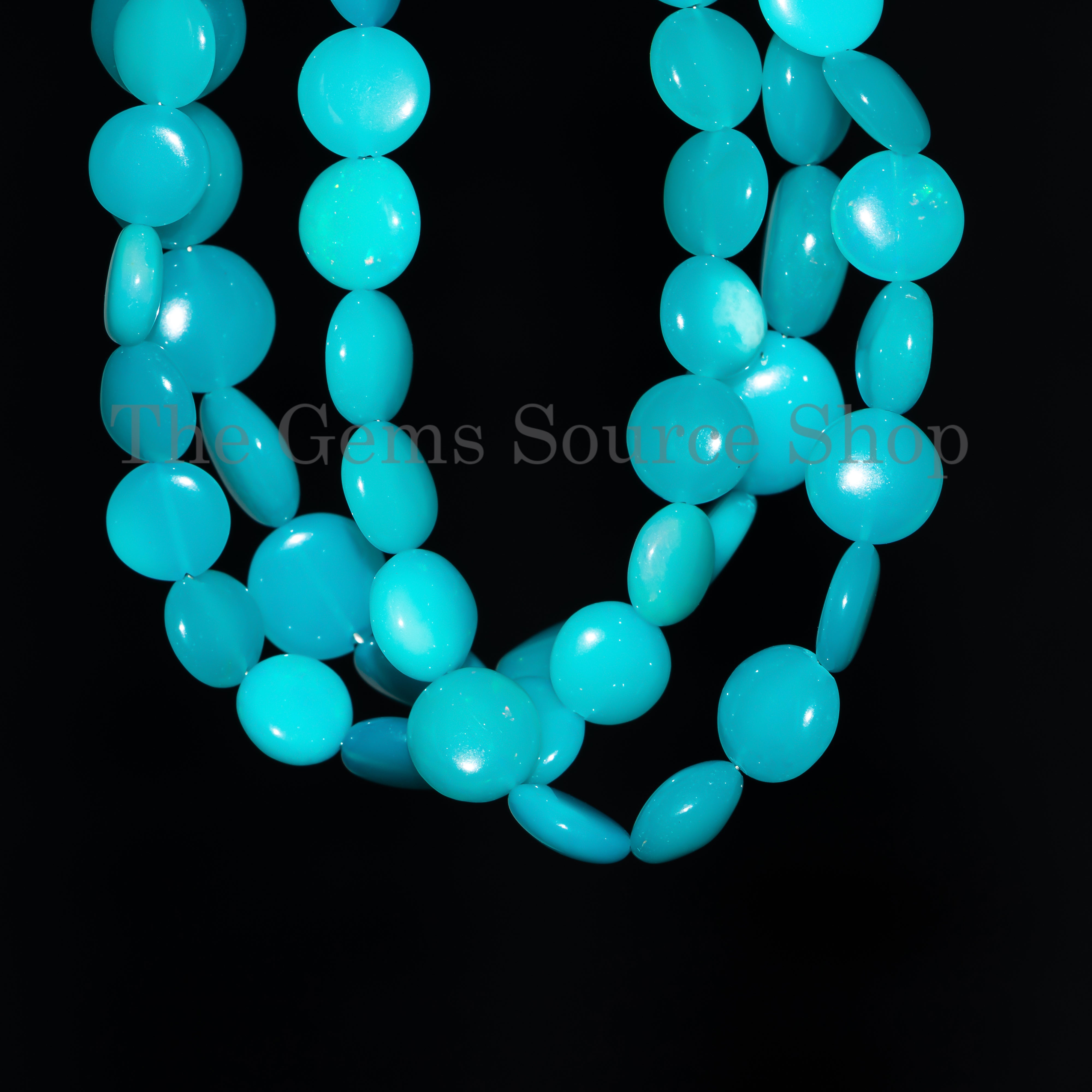 Paraiba Opal Smooth Coins Shape Gemstone Beads For Jewelry TGS-4684