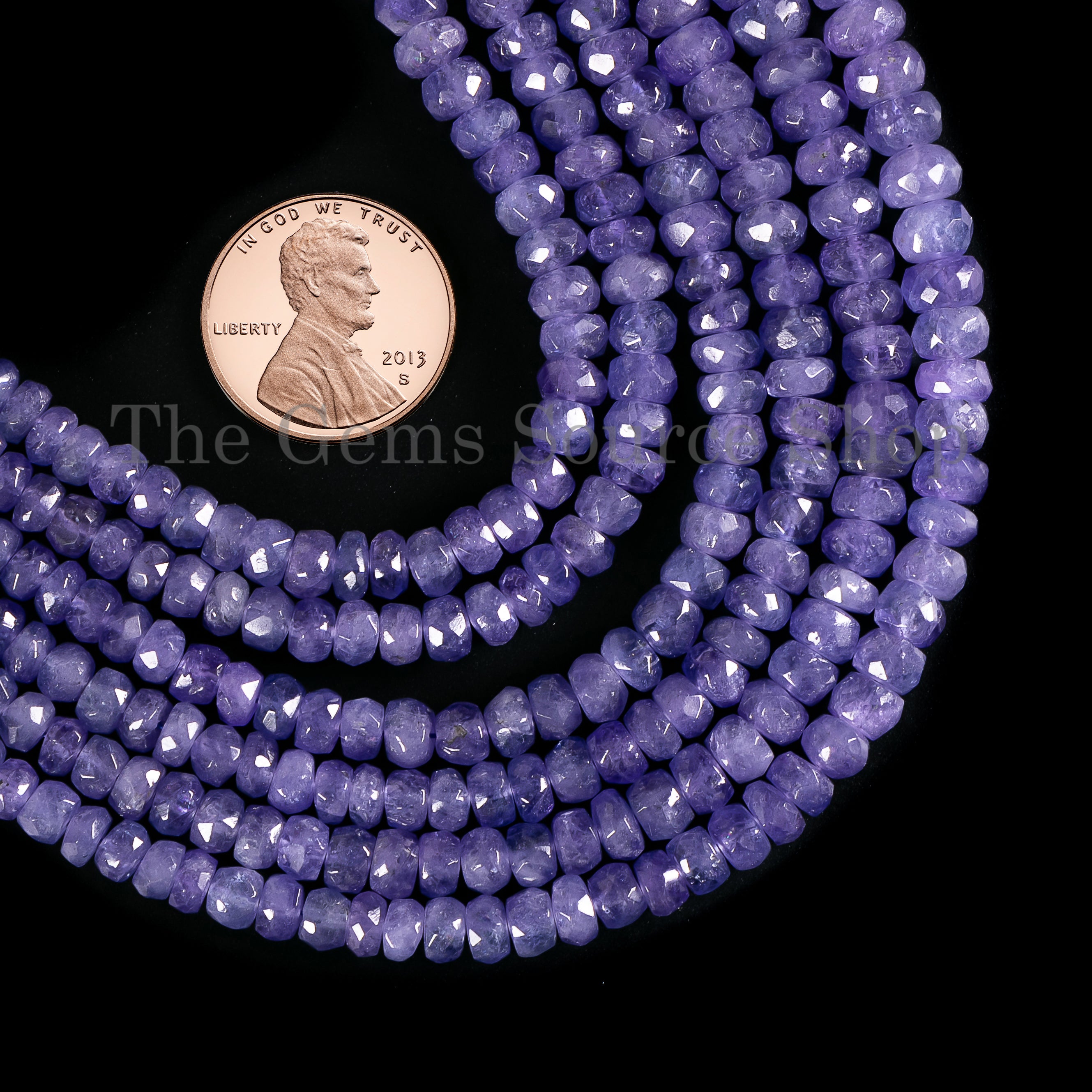 Tanzanite Faceted Rondelle Shape Beads TGS-2201