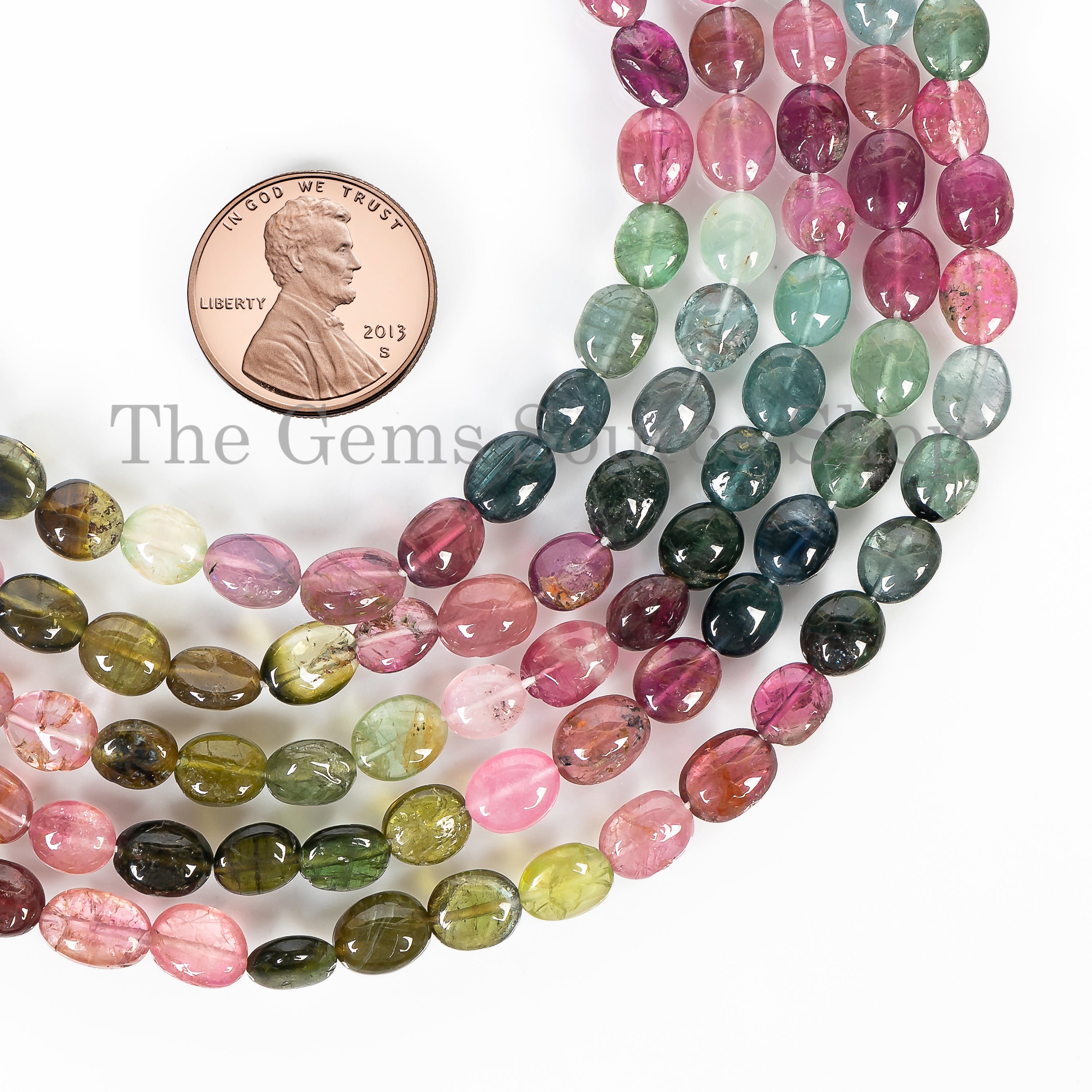 Multi Tourmaline Smooth Oval Shape Beads, Beads For Jewelry Making TGS-4566