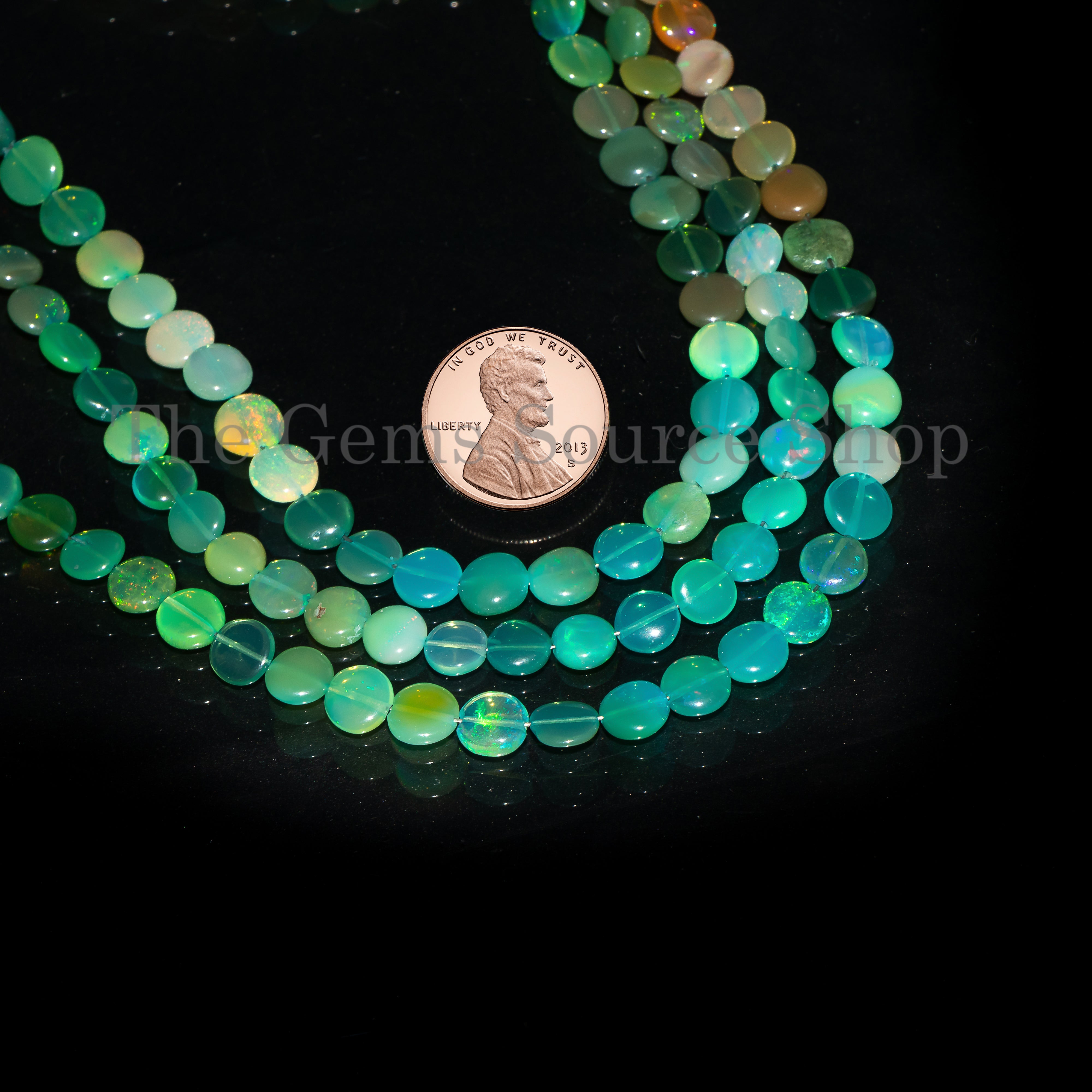 Disco Opal Smooth Coins Shape Gemstone Beads TGS-4688