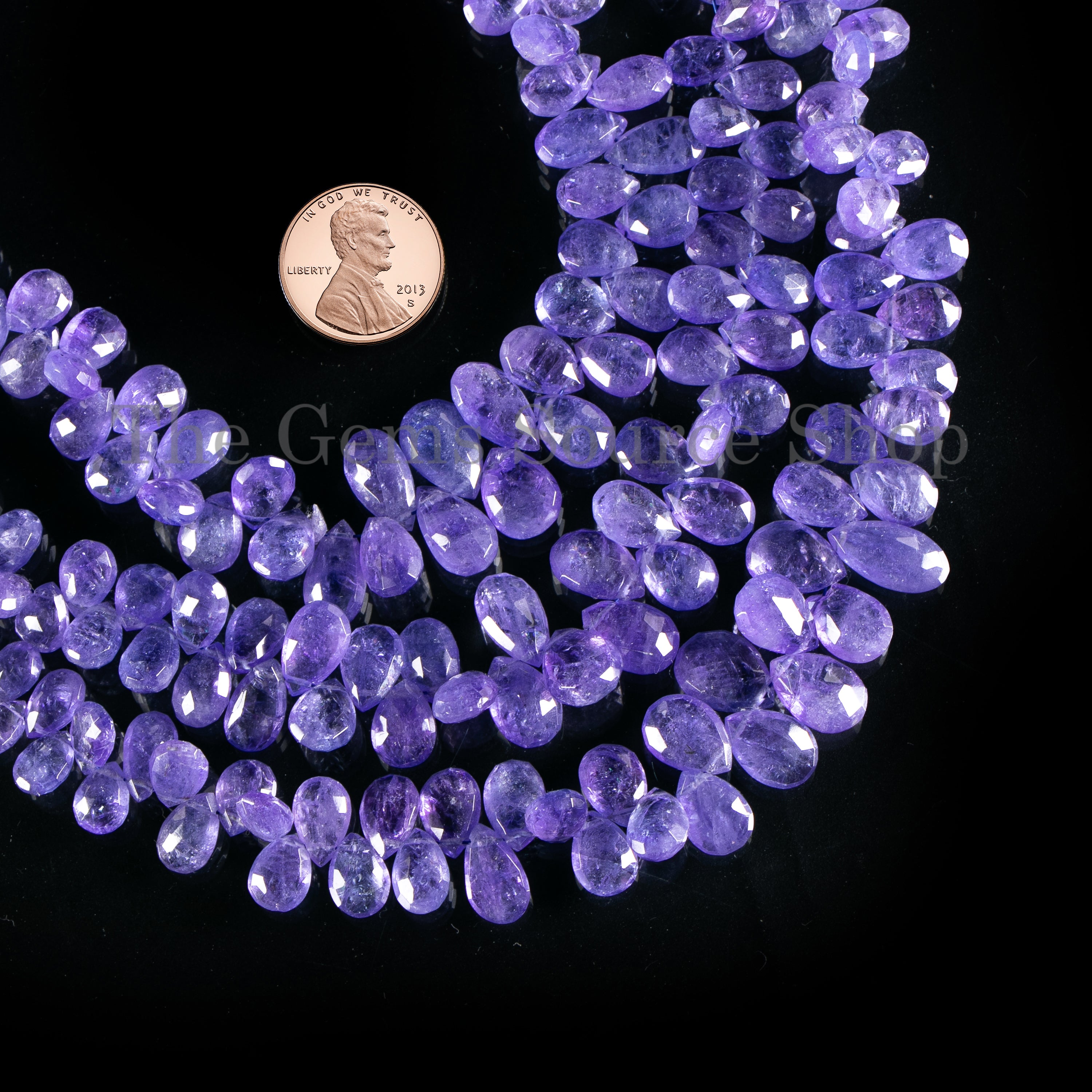 4.5x6-7x12 mm Tanzanite Faceted Pear Shape Gemstone Beads TGS-4699