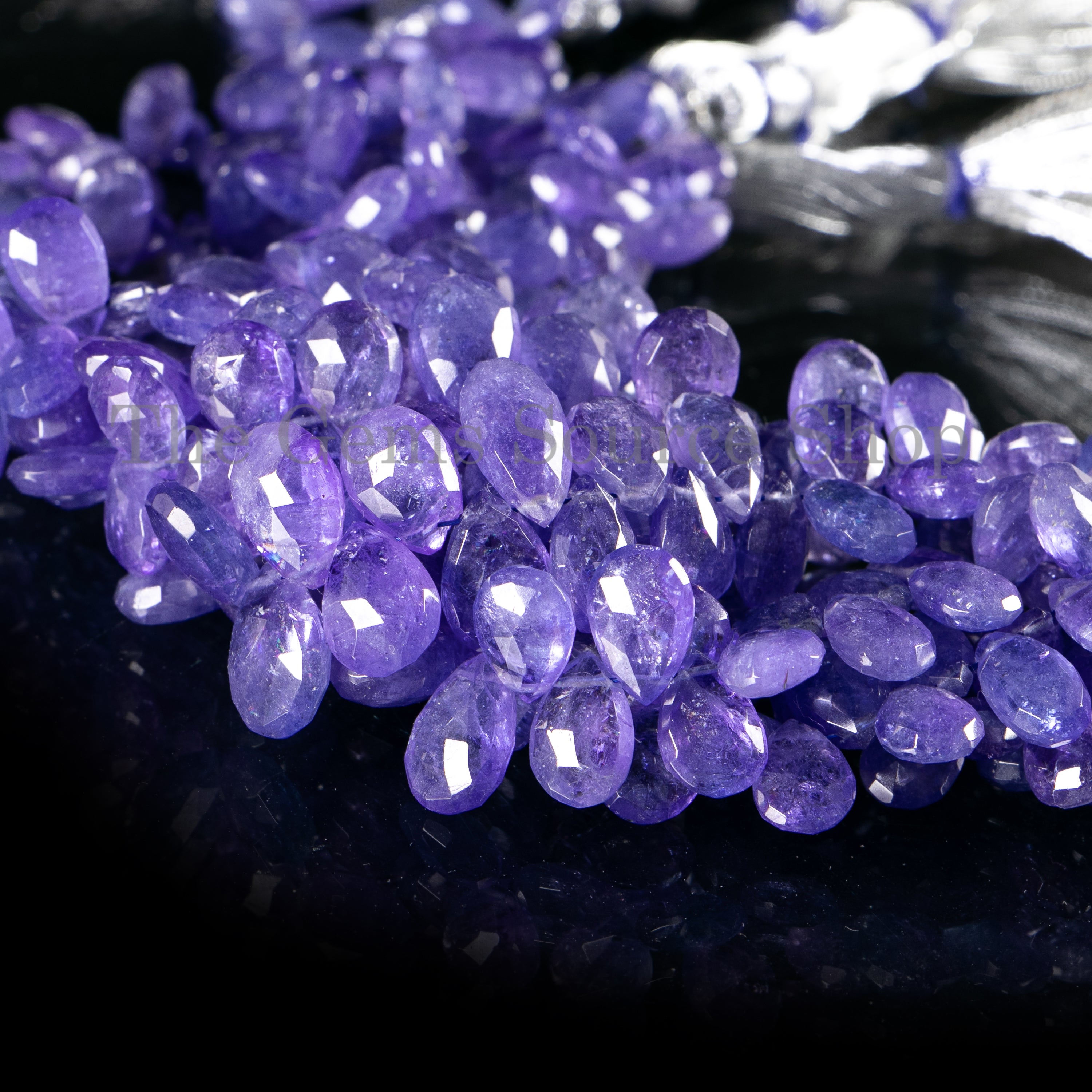 4.5x6-7x12 mm Tanzanite Faceted Pear Shape Gemstone Beads TGS-4699