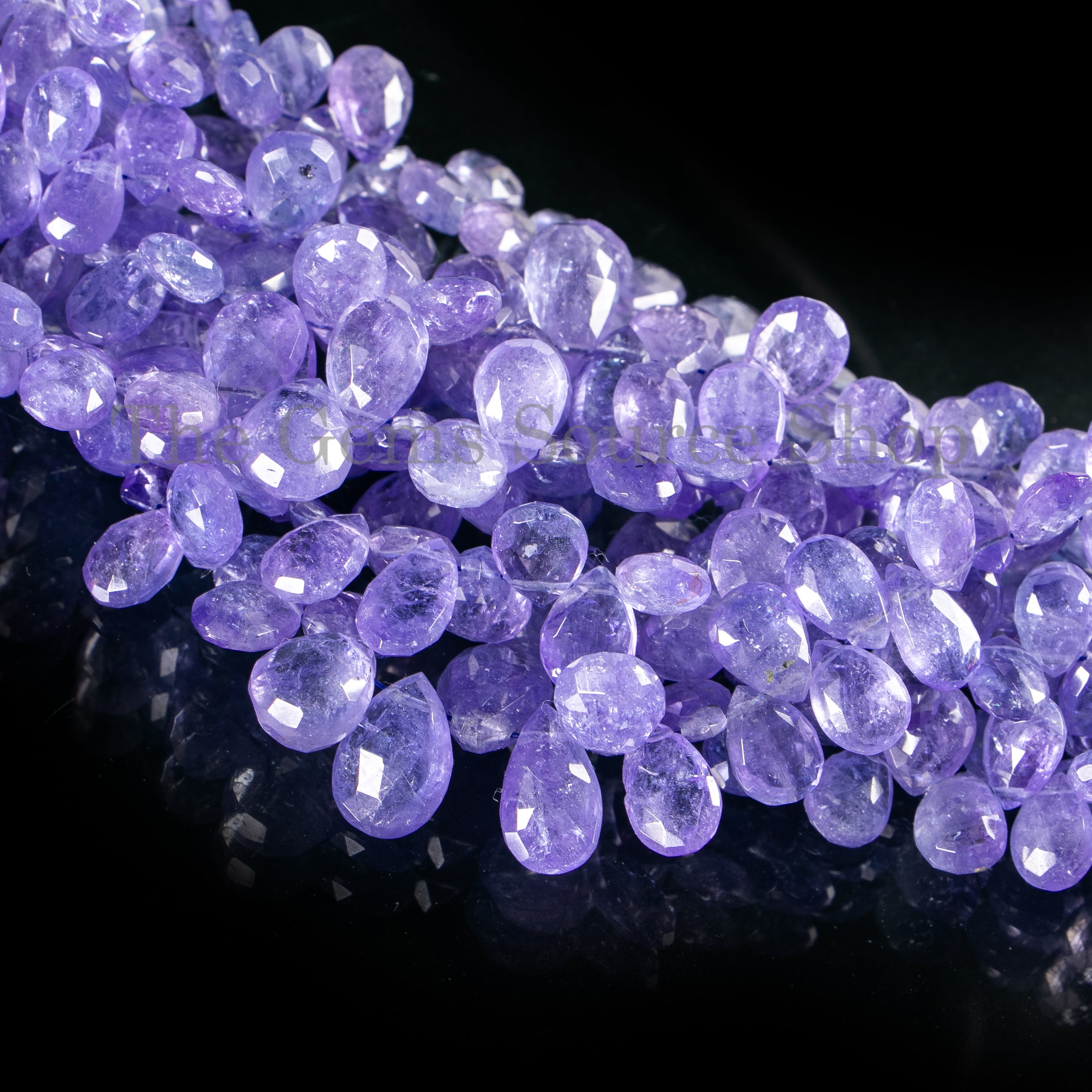 4x6-7x12 mm Tanzanite Faceted Pear Shape Gemstone Beads TGS-4700